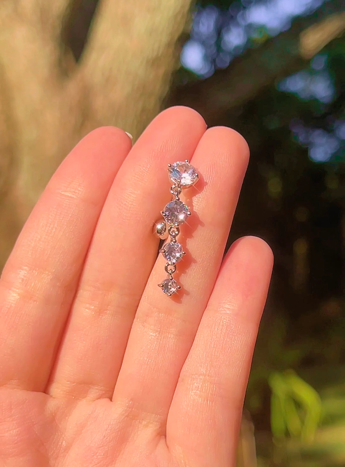 4 Tier Top Down Dangle Belly Ring