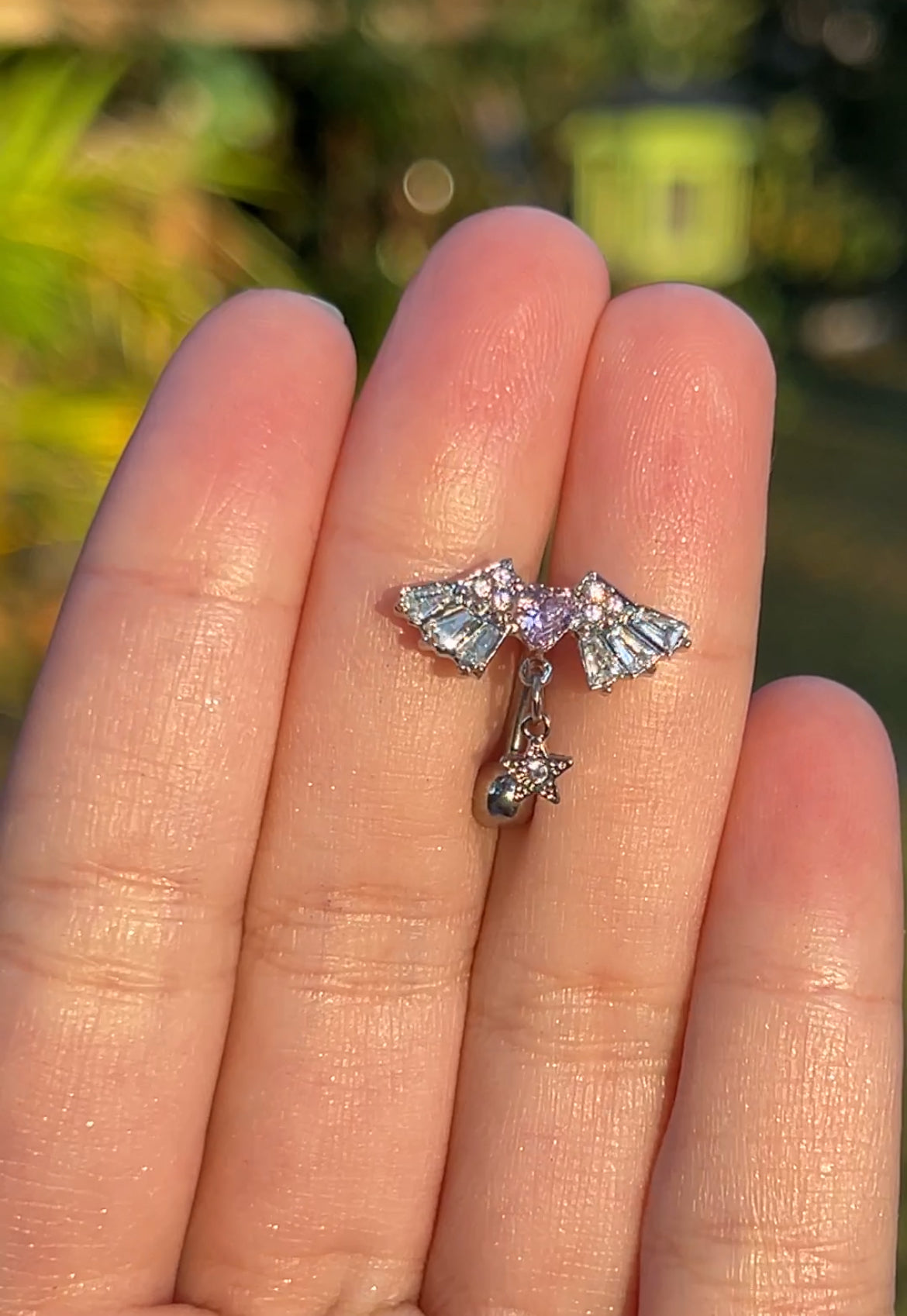 Y2K Top Drop Angel Belly Ring