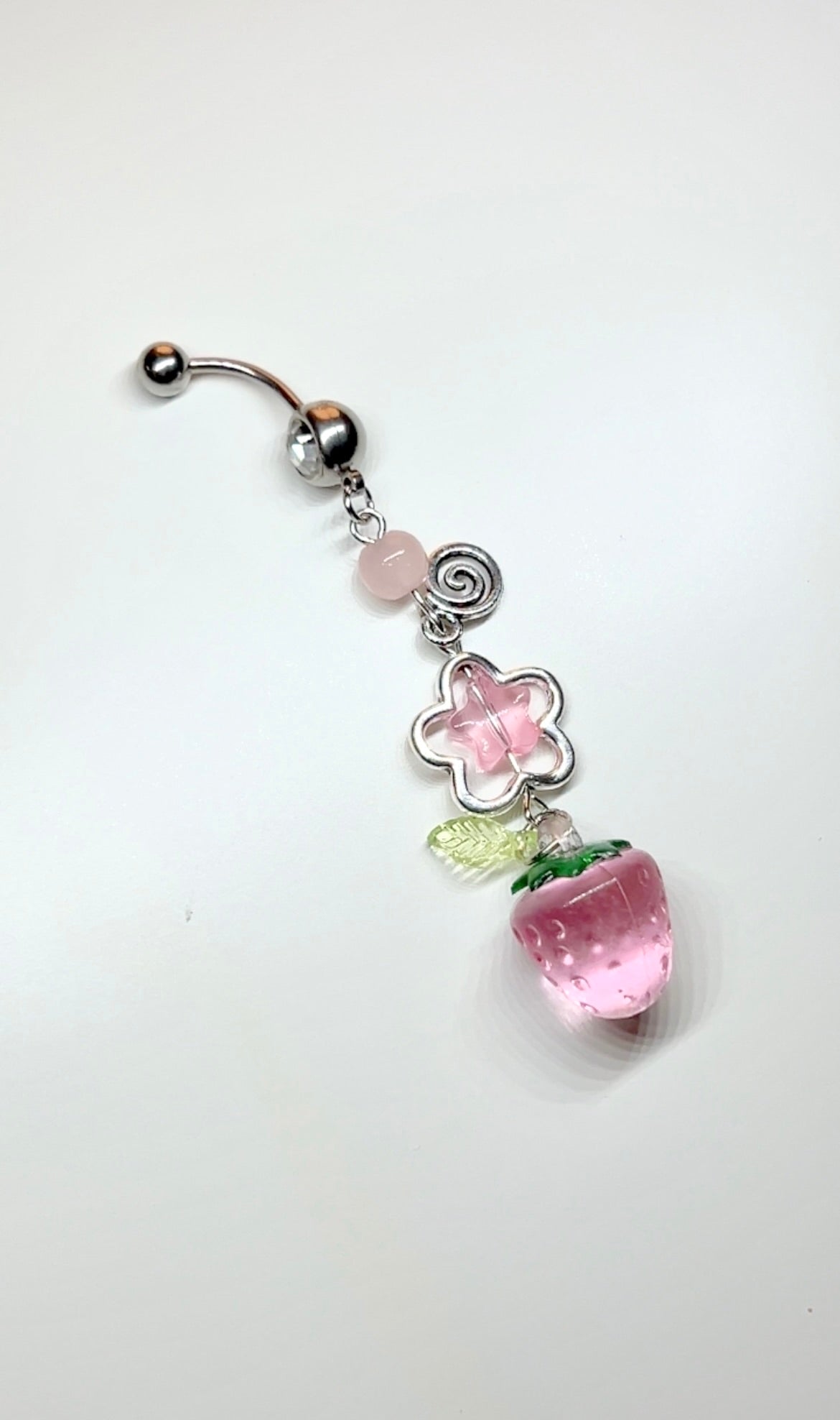 Strawberry Swirl Dangly Belly Ring