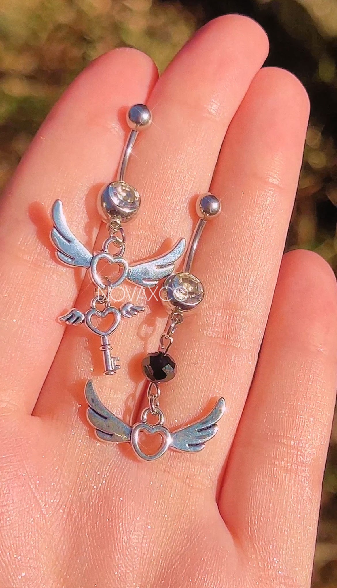 Angel Mismatched Dangle Belly Rings