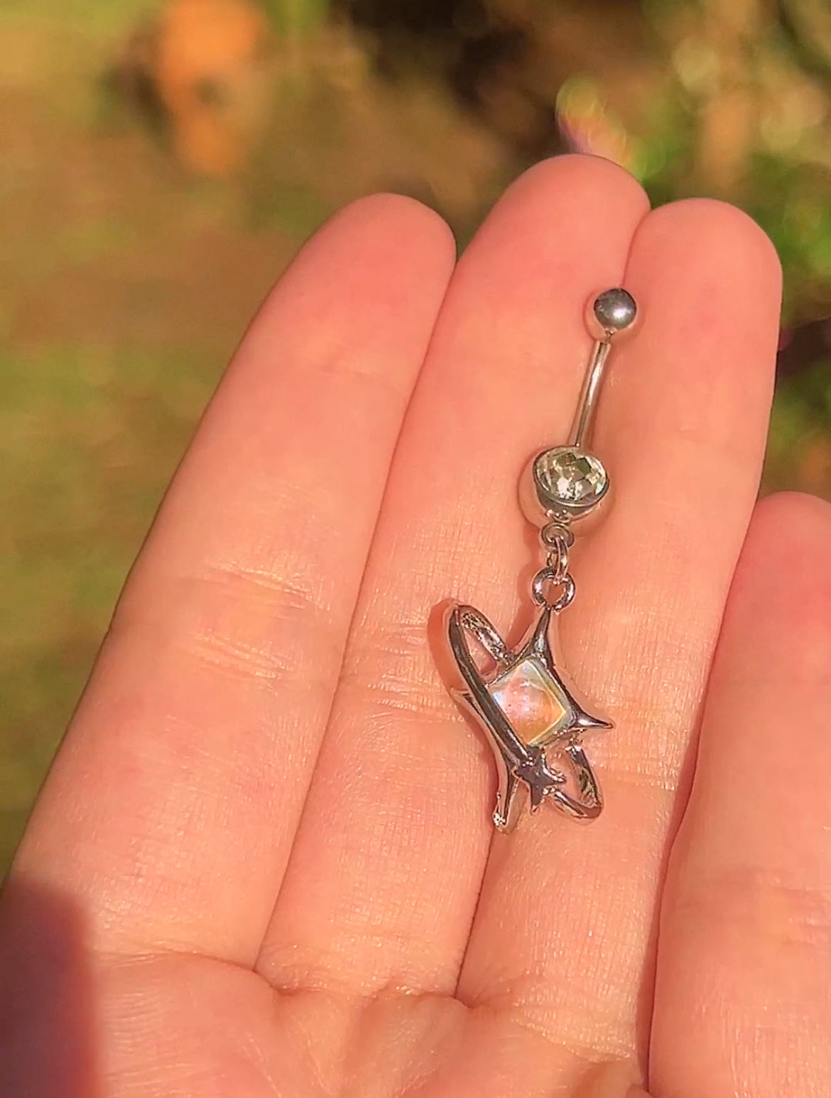 Y2K Opal Star Belly Ring