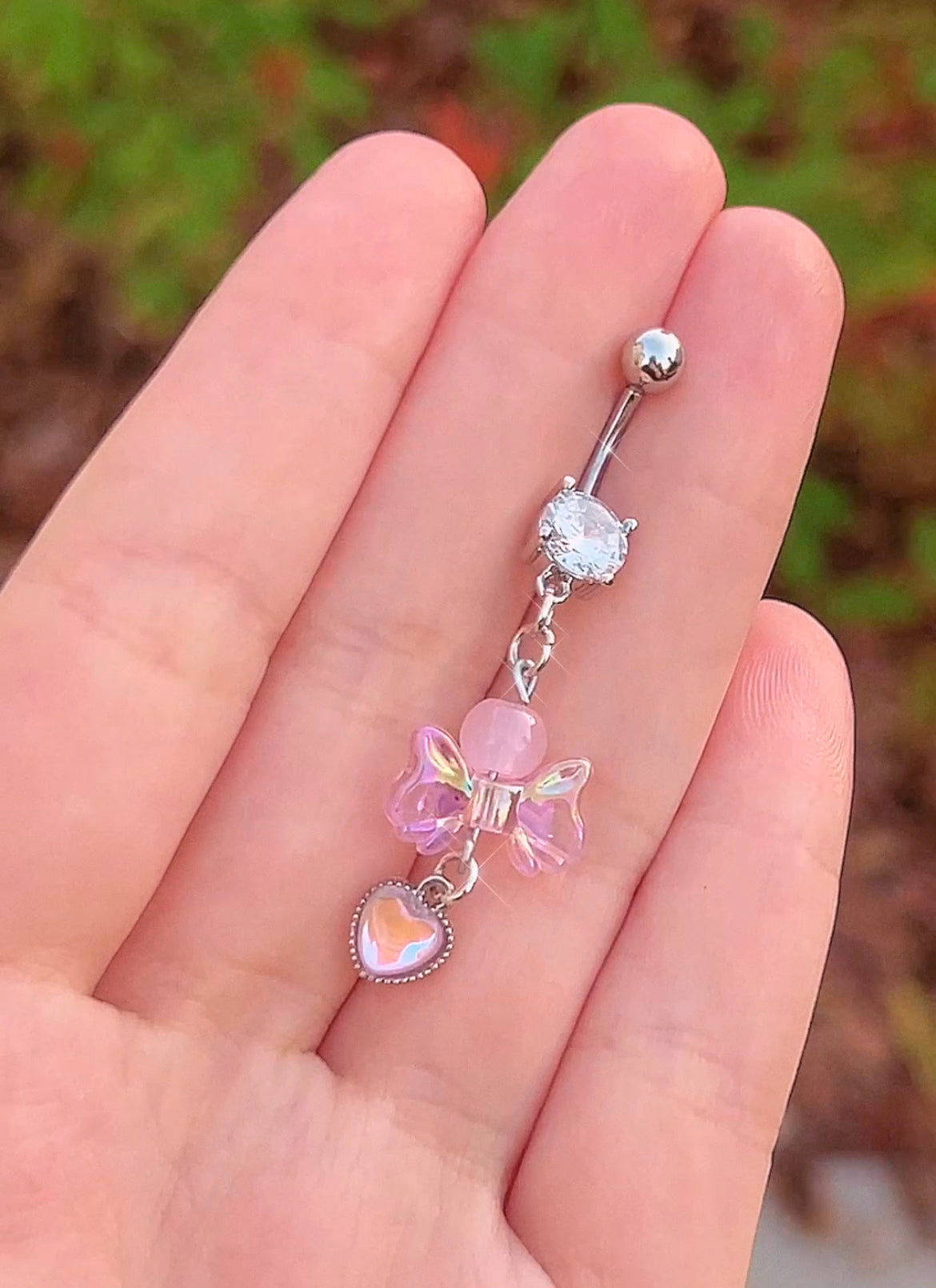 Coquette Charm Dangly Belly Ring