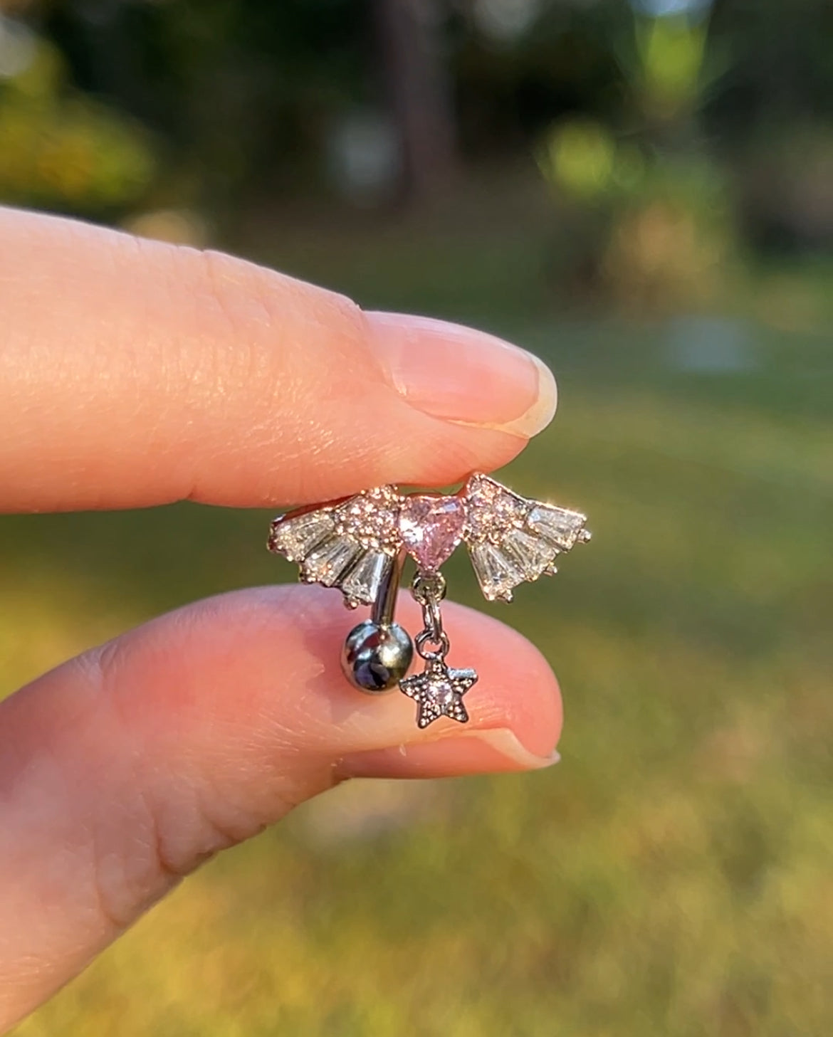 Y2K Top Drop Angel Belly Ring