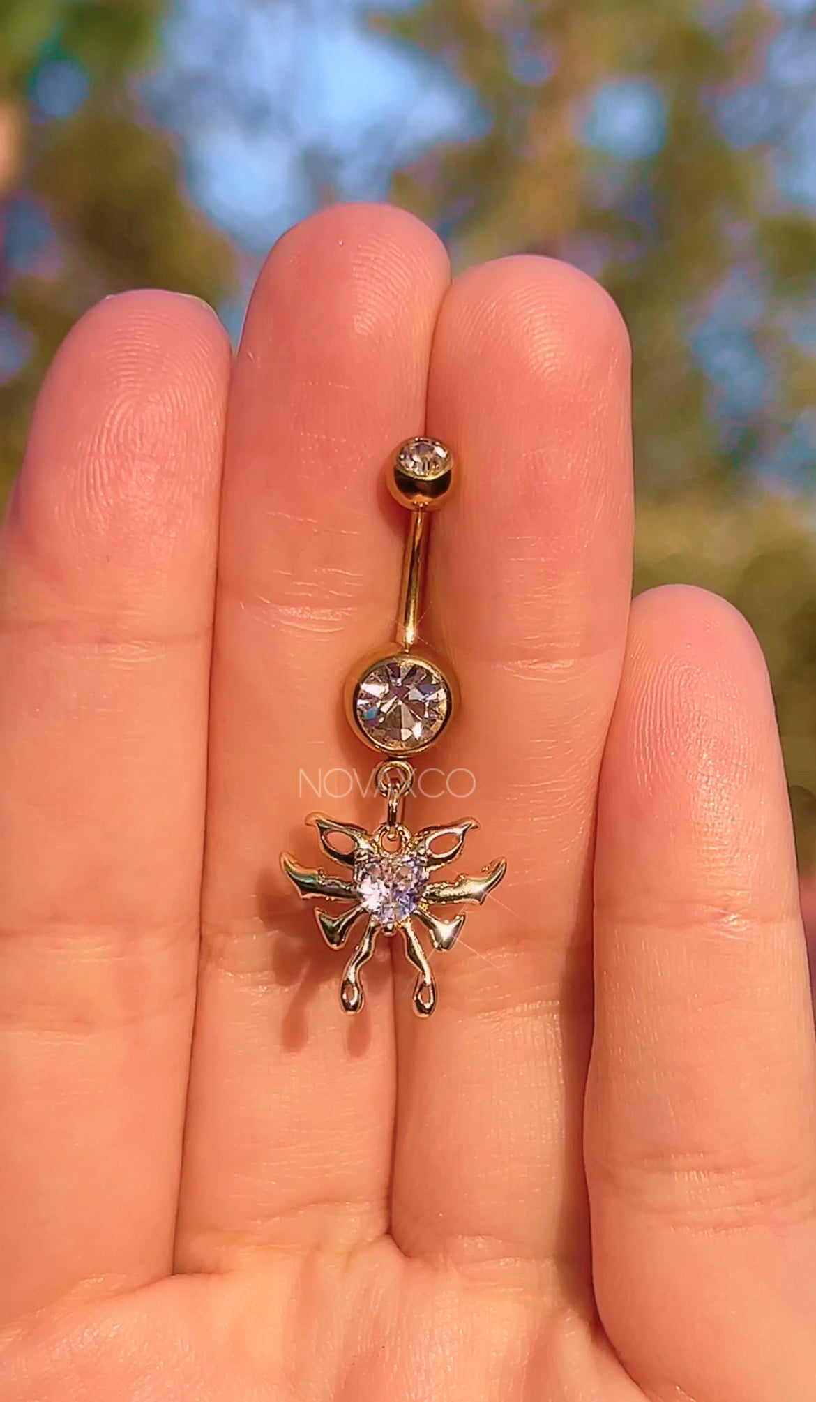 Dainty Gold Butterfly Belly Ring