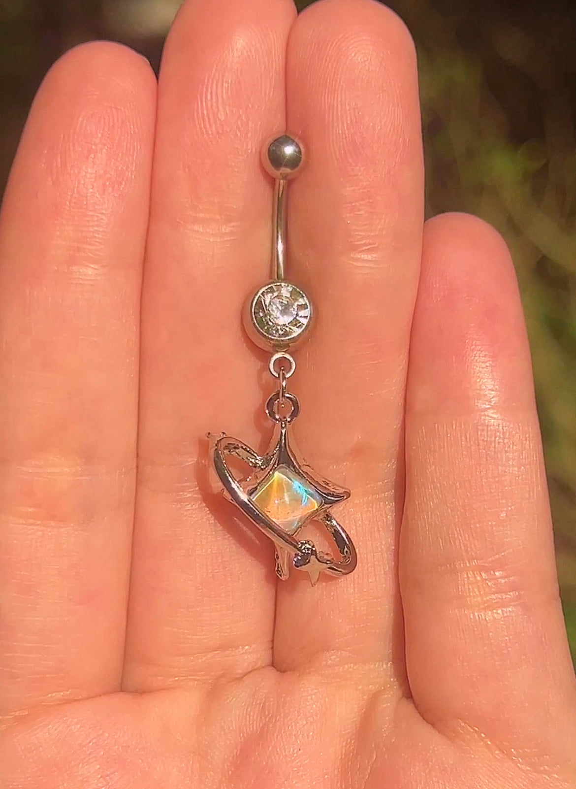 Y2K Opal Star Belly Ring
