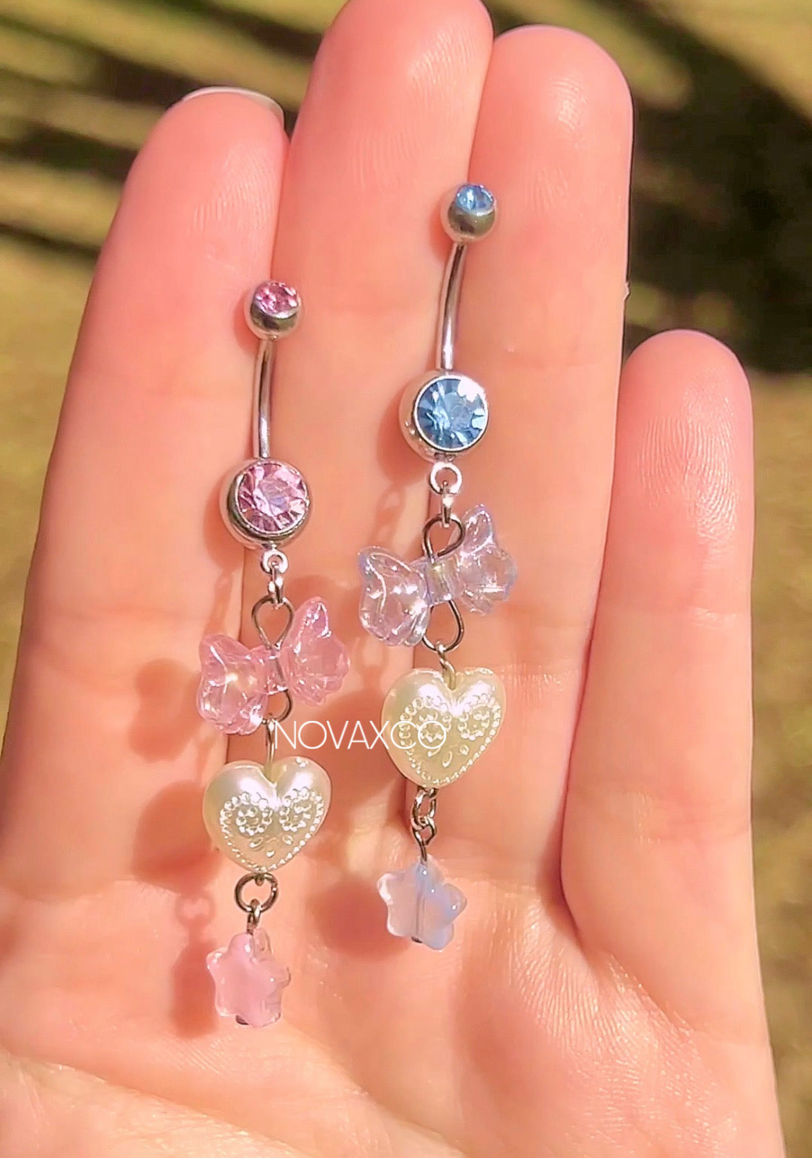 Cotton Candy Love Dangle Belly Rings