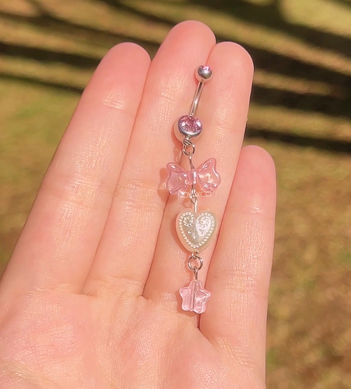 Cotton Candy Love Dangle Belly Rings