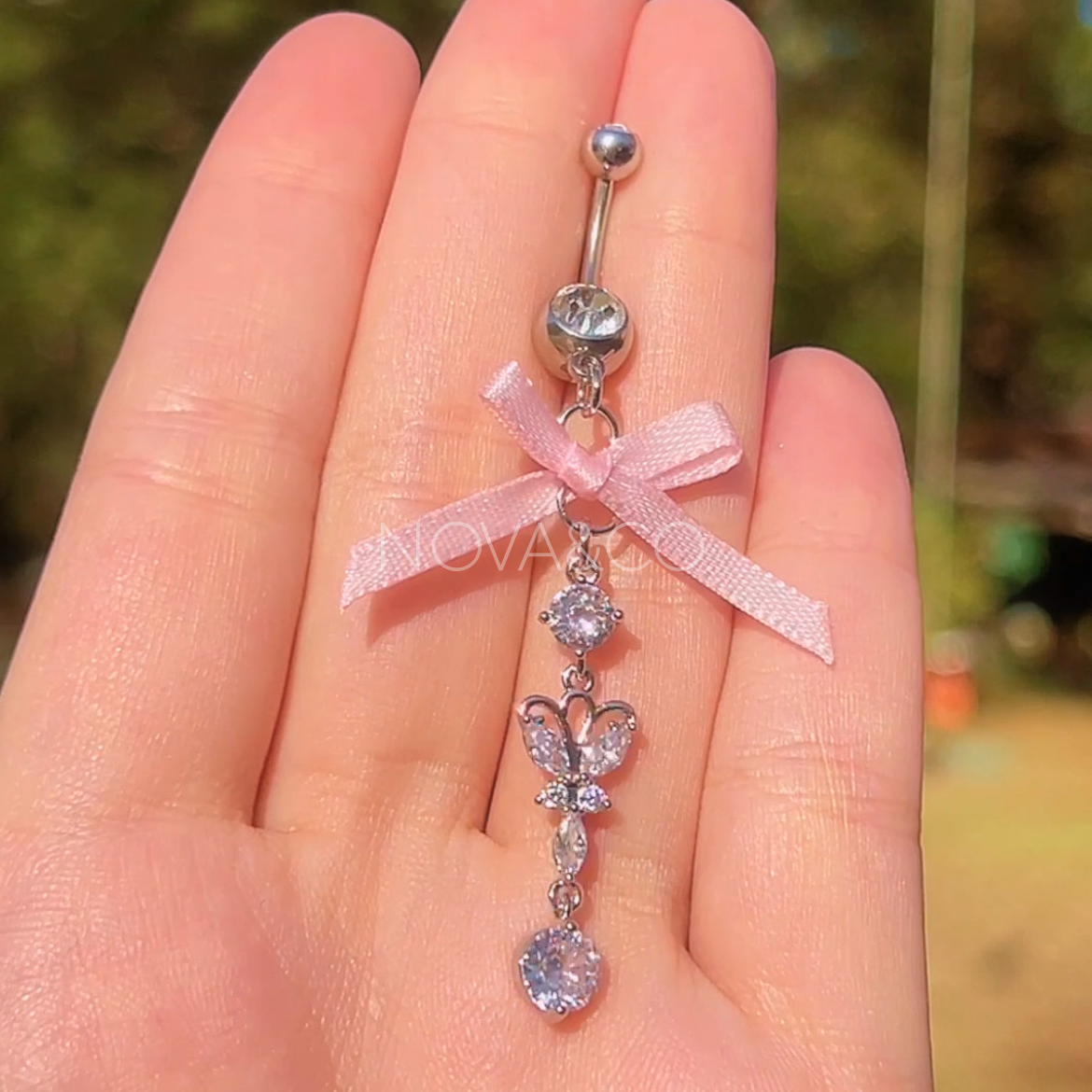 Sweetheart Butterfly Dangle Belly Ring