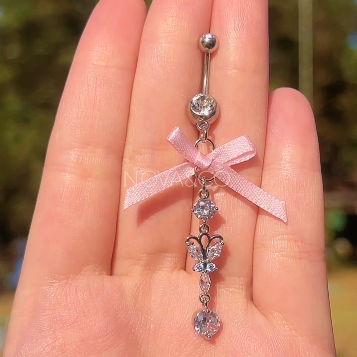 Sweetheart Butterfly Dangle Belly Ring