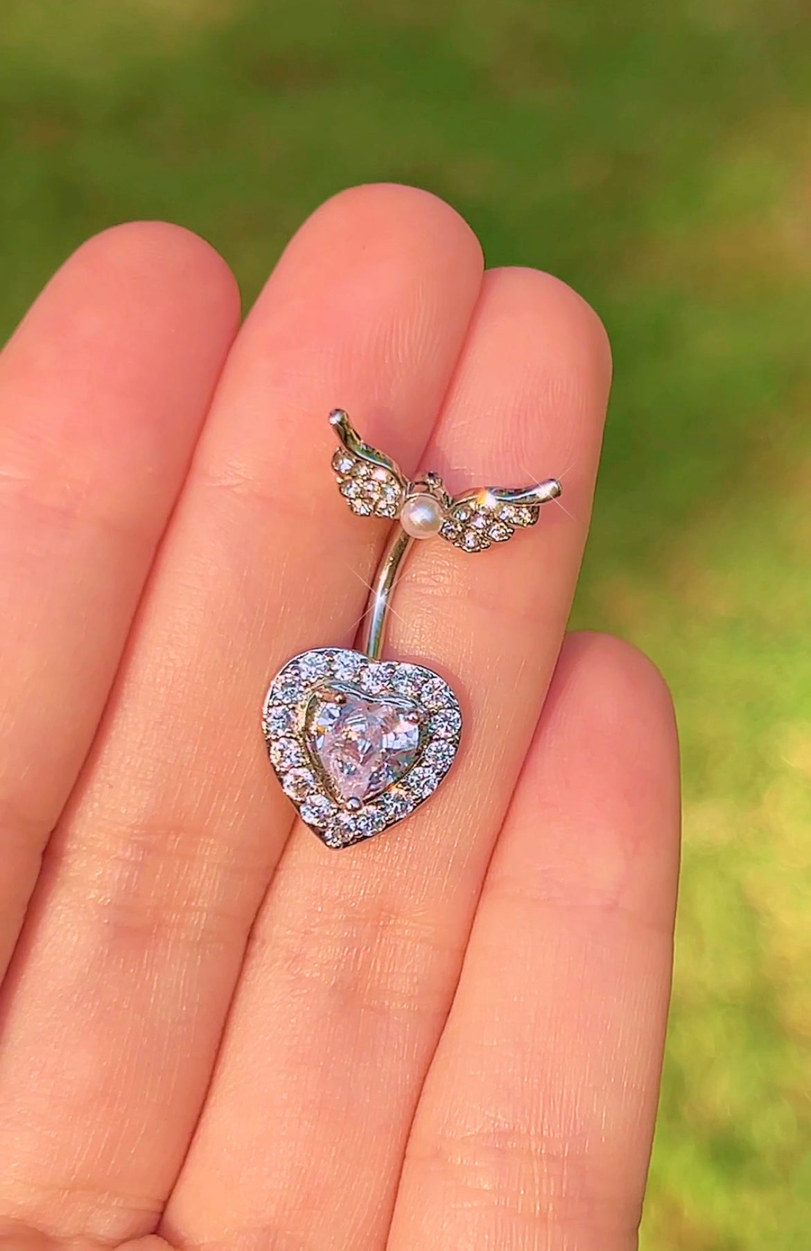 Angel Top Heart Belly Ring