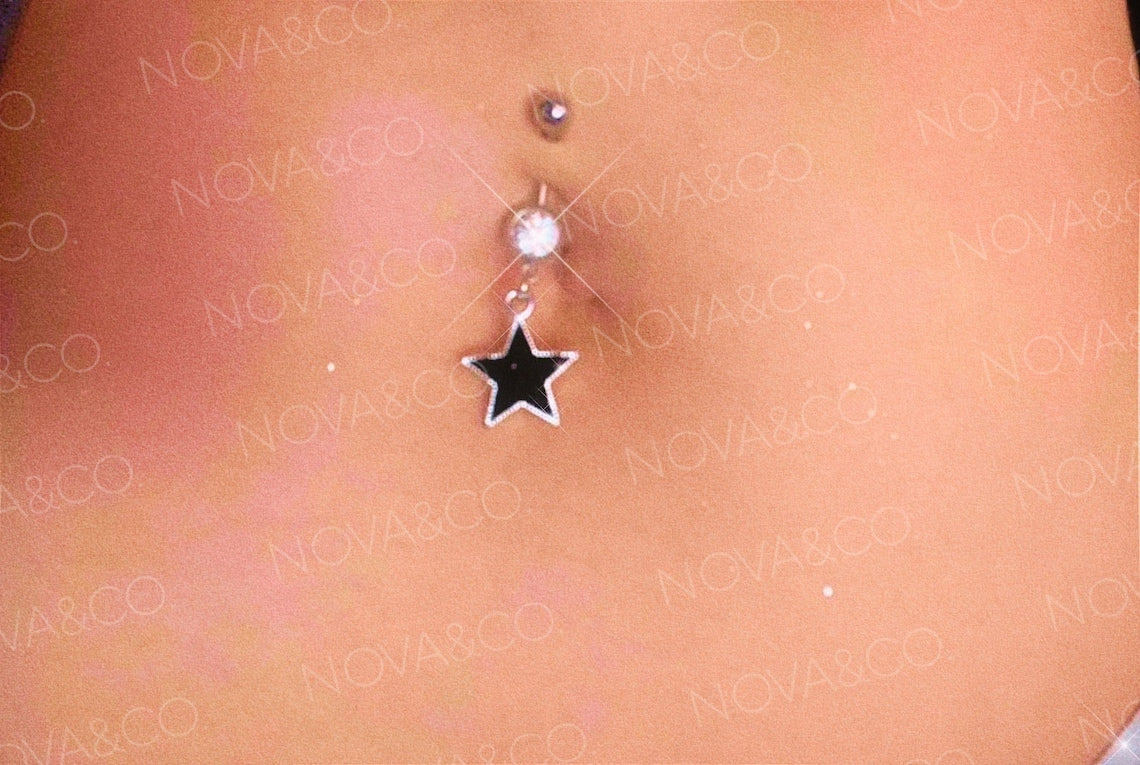 Black Star Baby Belly Button Ring