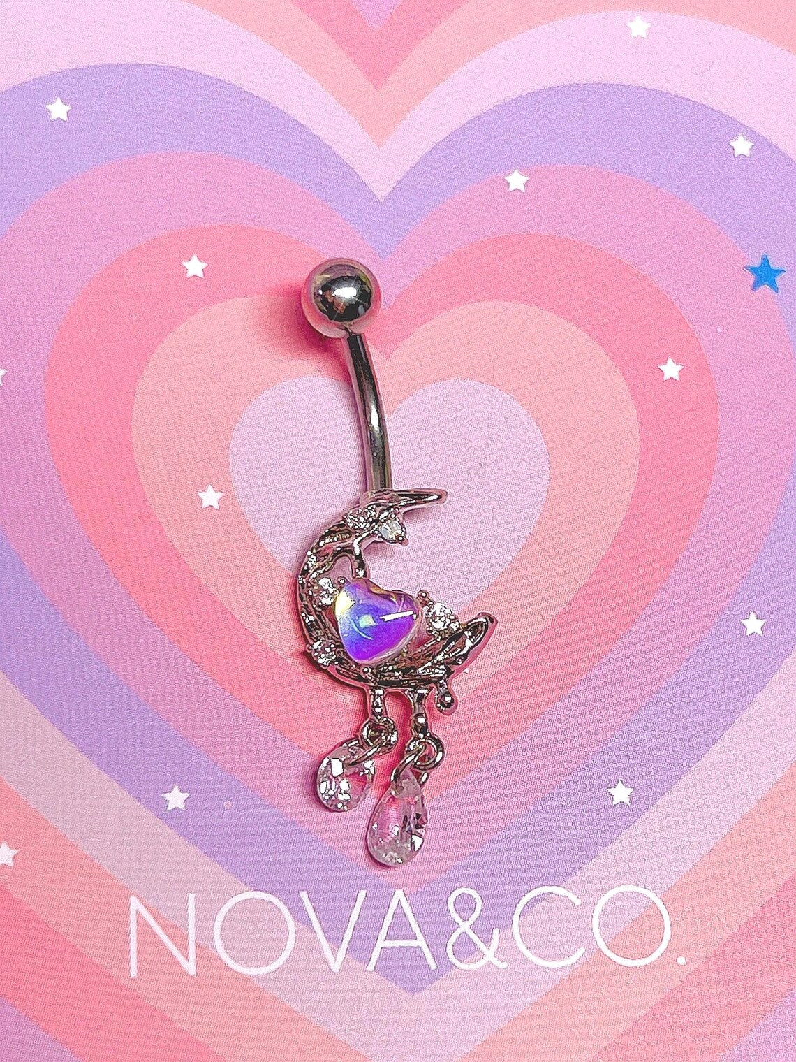 Aesthetic Moon Dangly Belly Ring