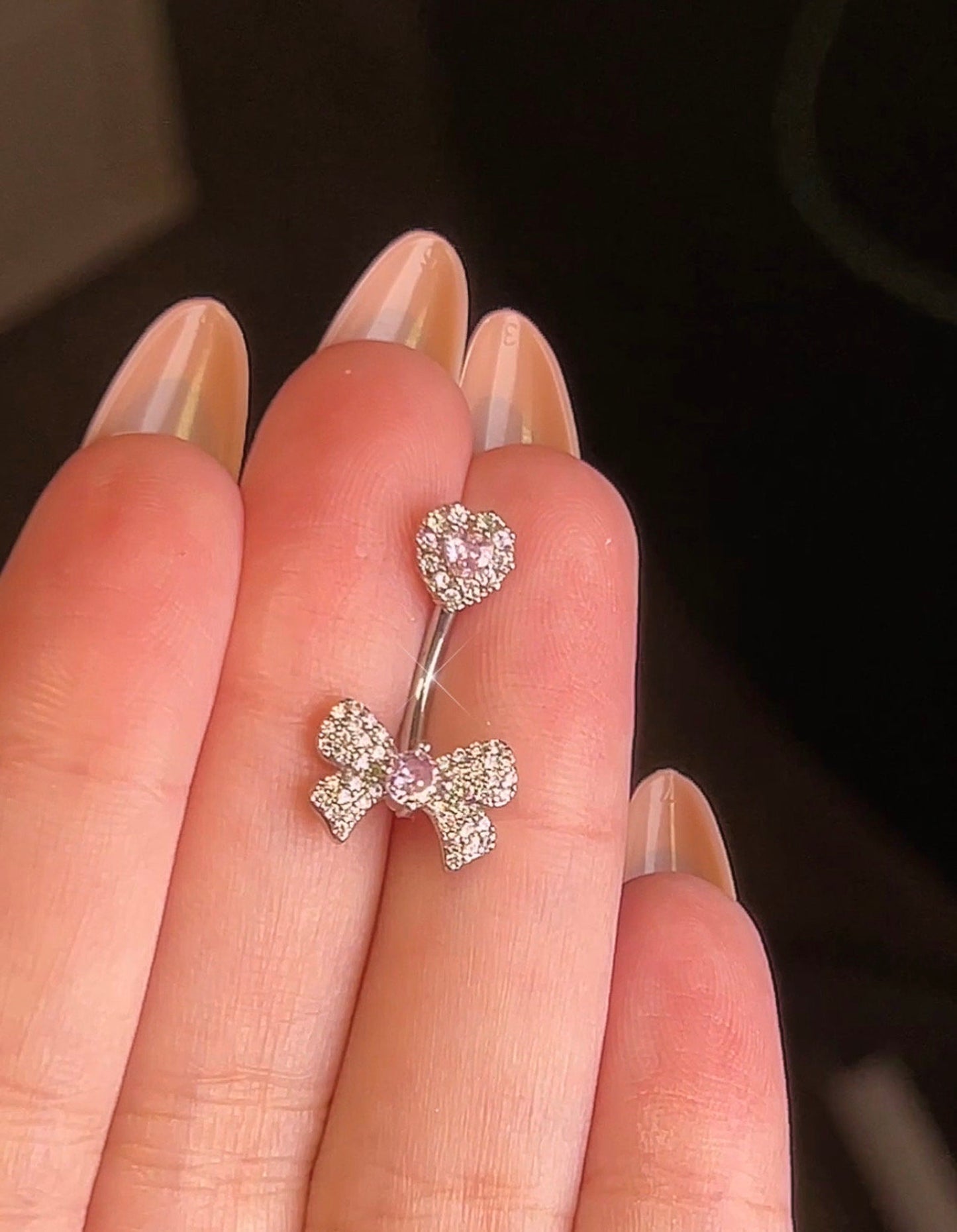 Tiny Double End Bow Belly Ring