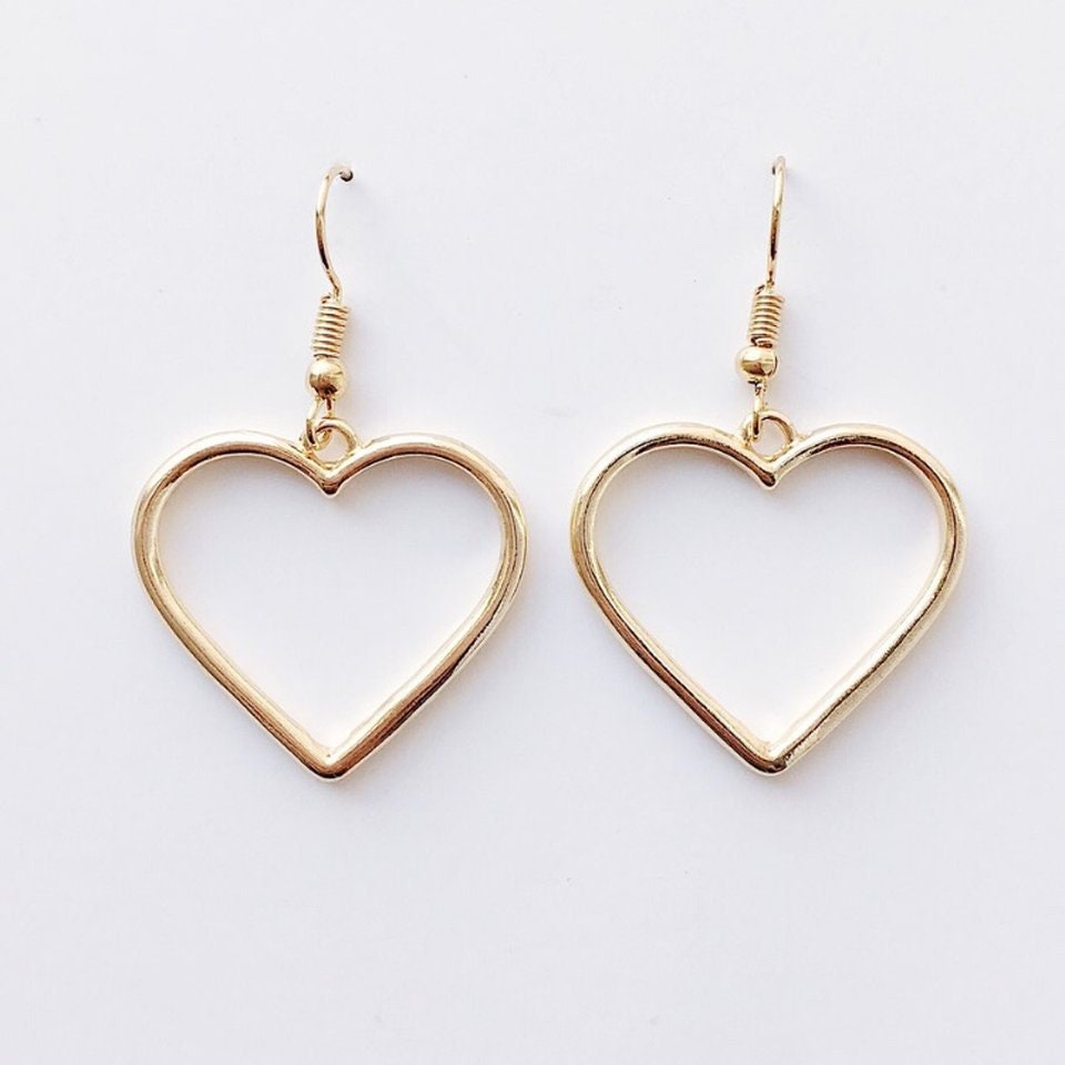 Dainty Heart Hoop Earrings