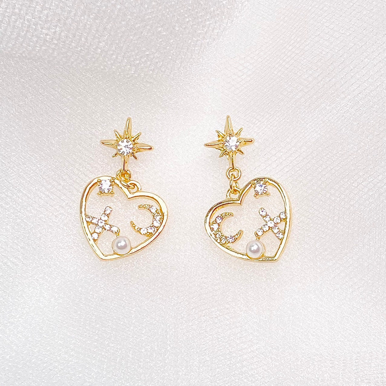 Magical Girl Heart Drop Earrings