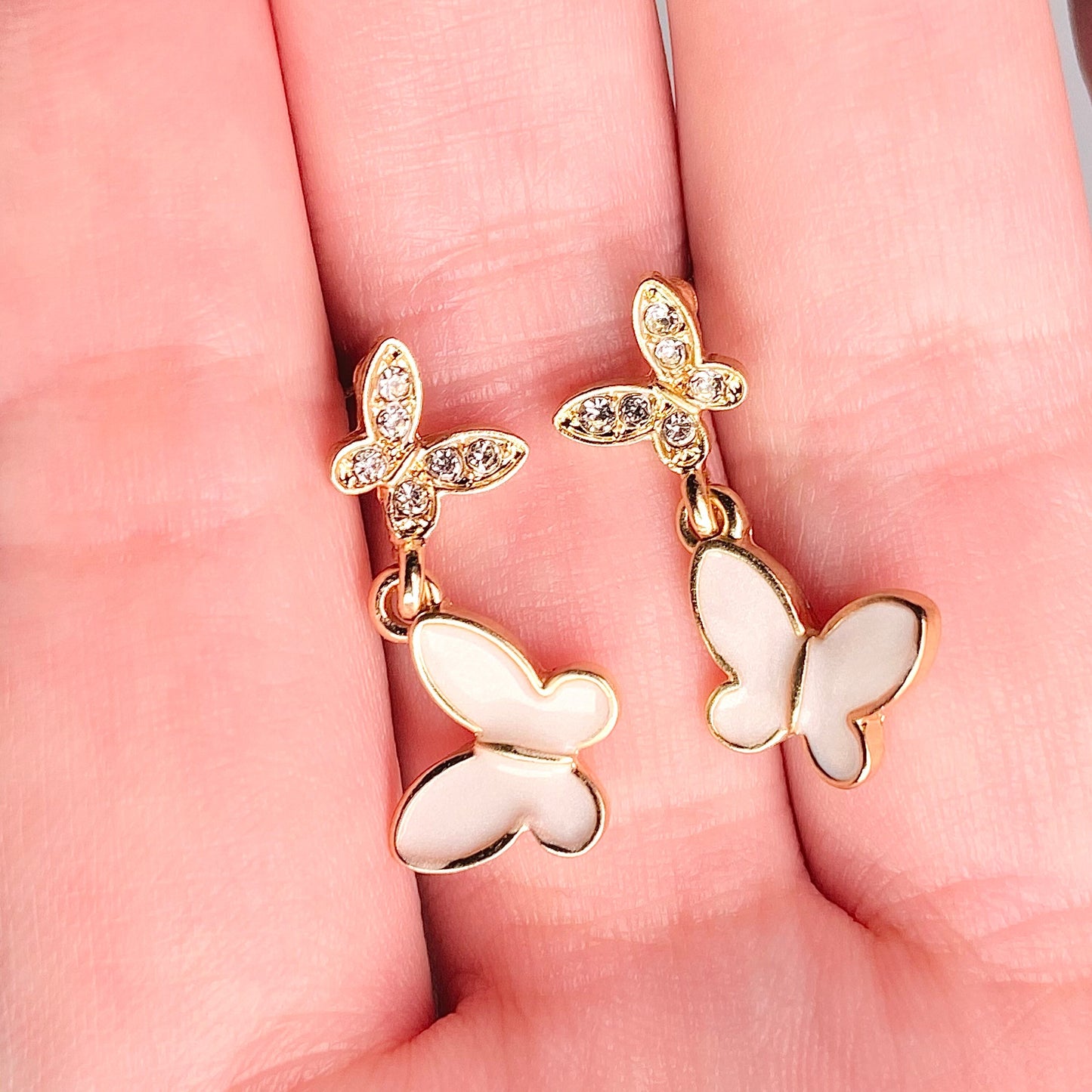 Pearly Butterfly Earrings