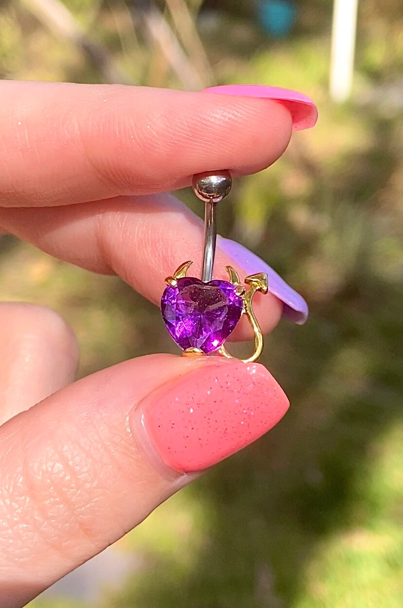 Devil Heart Belly Button Ring