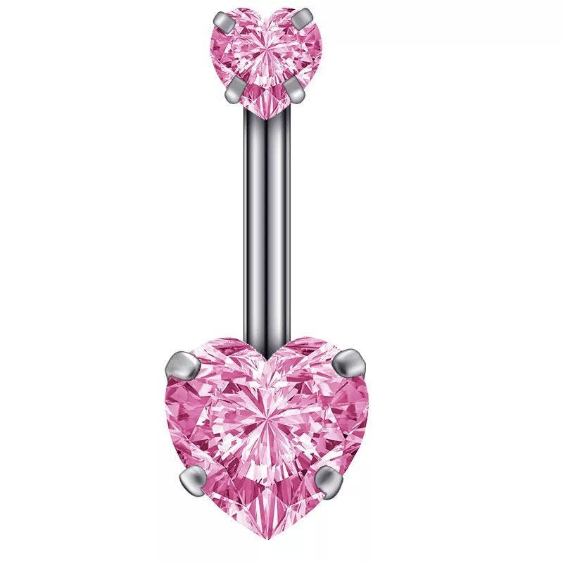 Topaz Heart Belly Button Ring