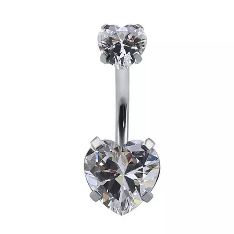 Topaz Heart Belly Button Ring