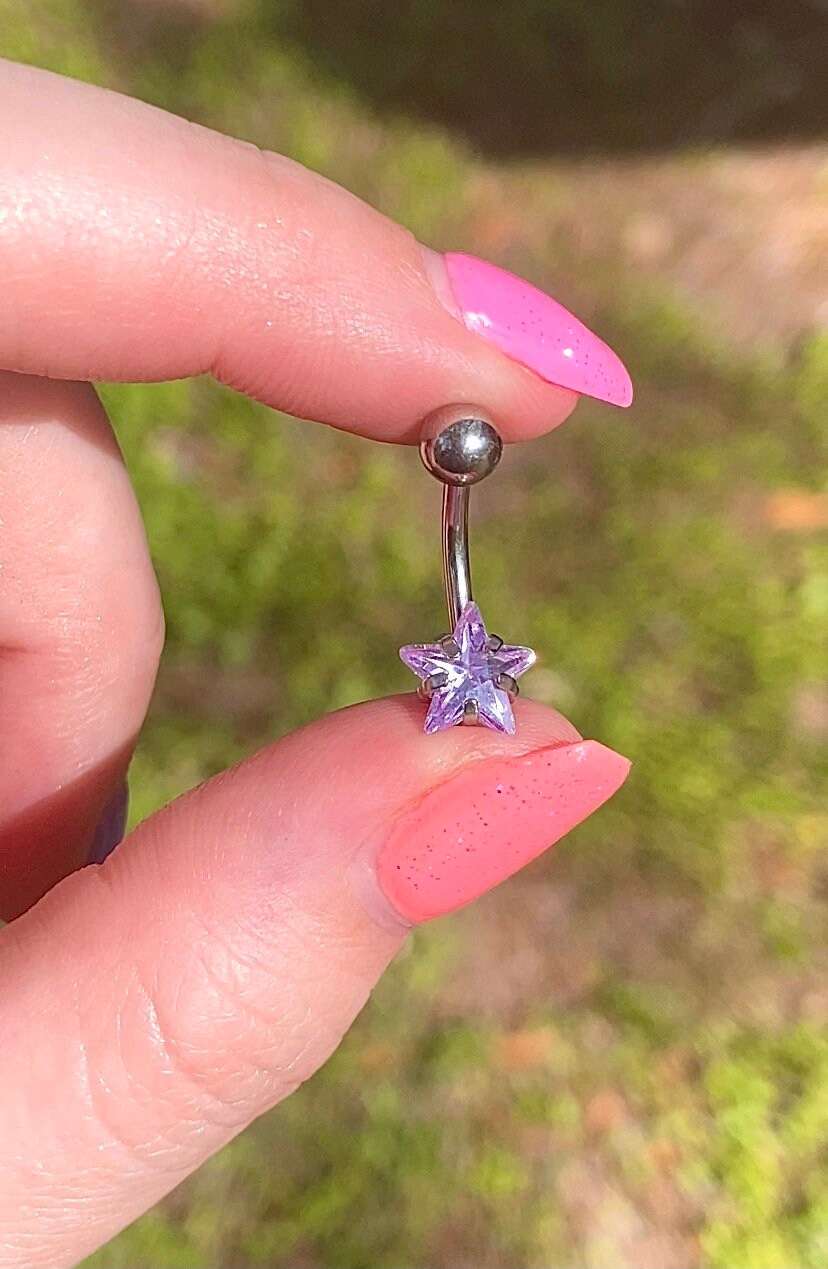 Opal Tiny Star Belly Button Ring