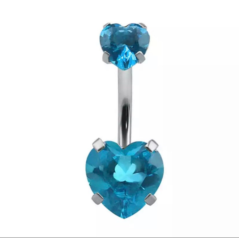 Topaz Heart Belly Button Ring