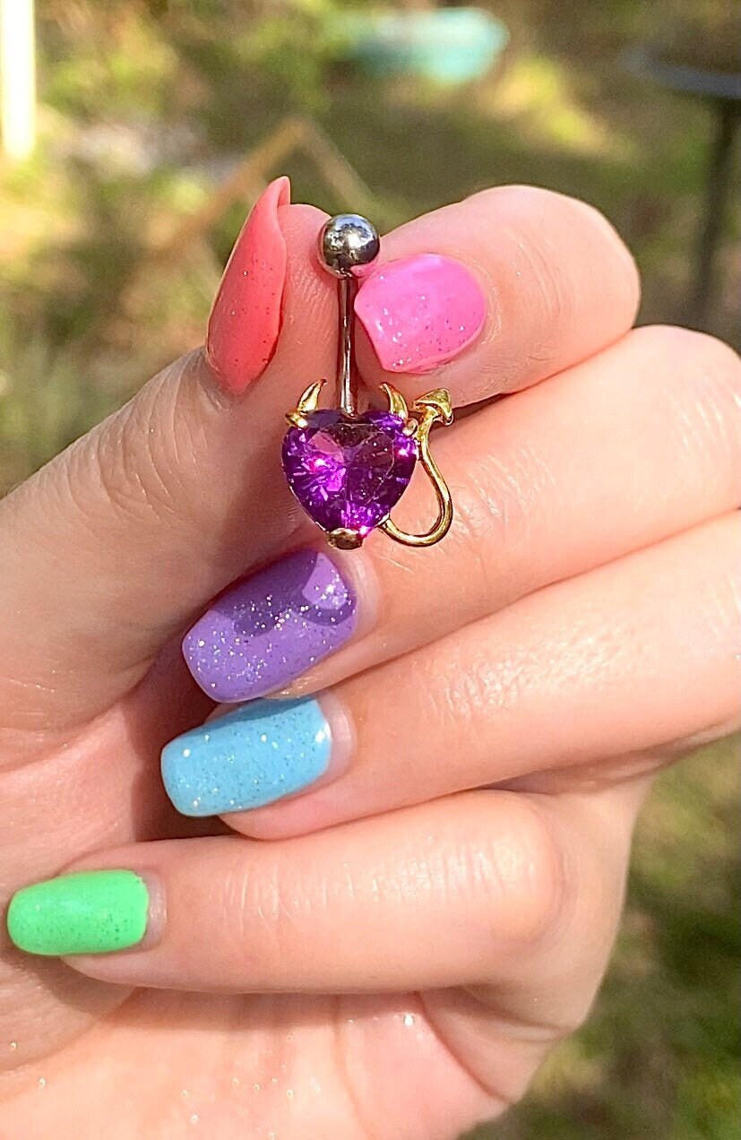 Devil Heart Belly Button Ring