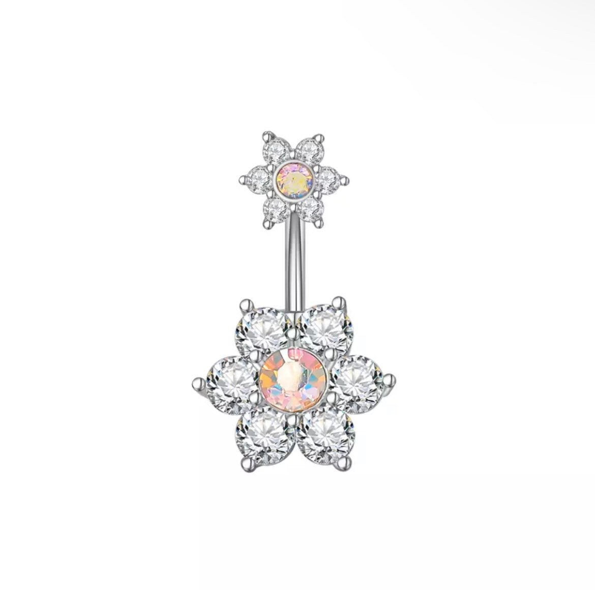 Opalescent Flower Belly Ring