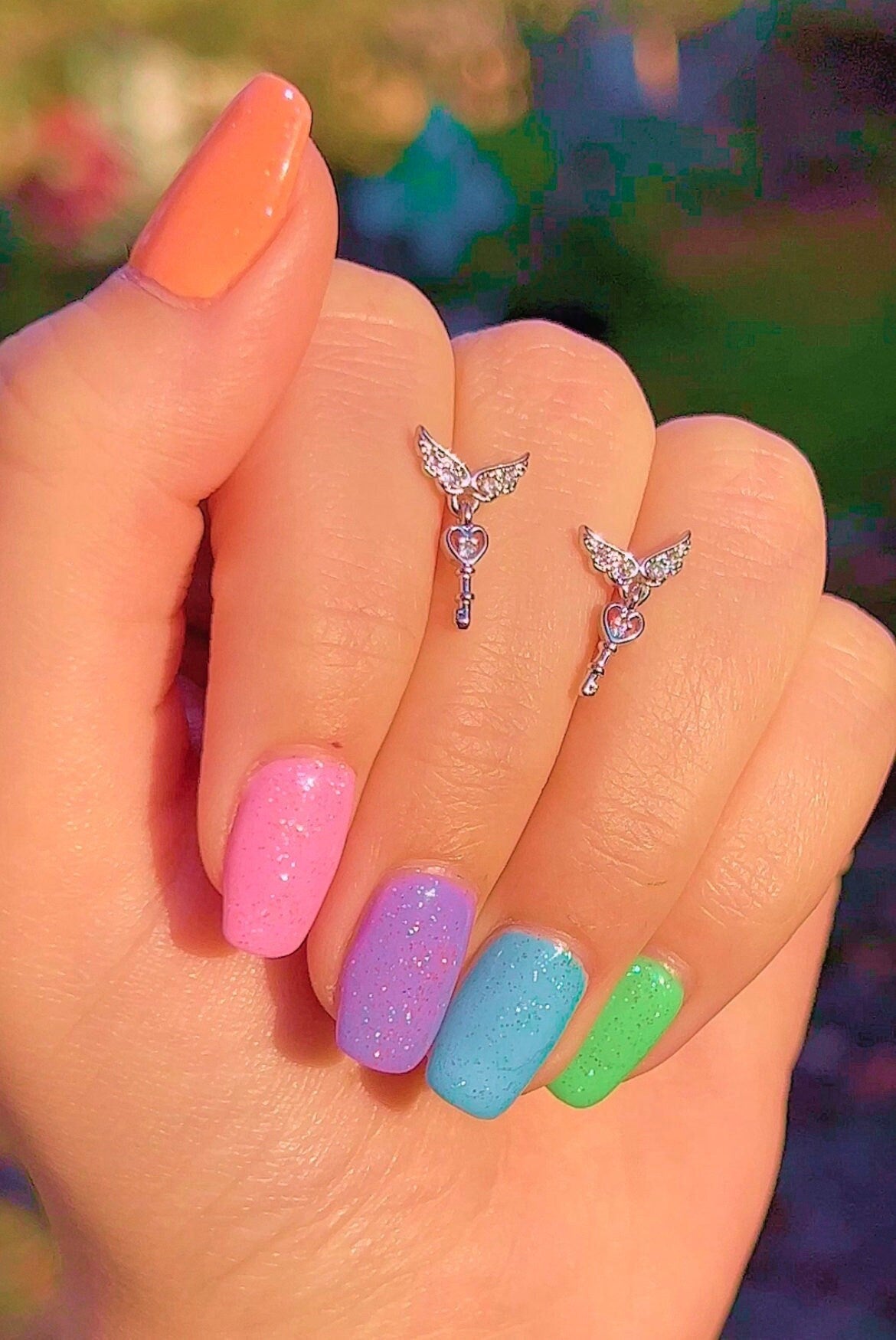 Key to the Stars Angel Earrings