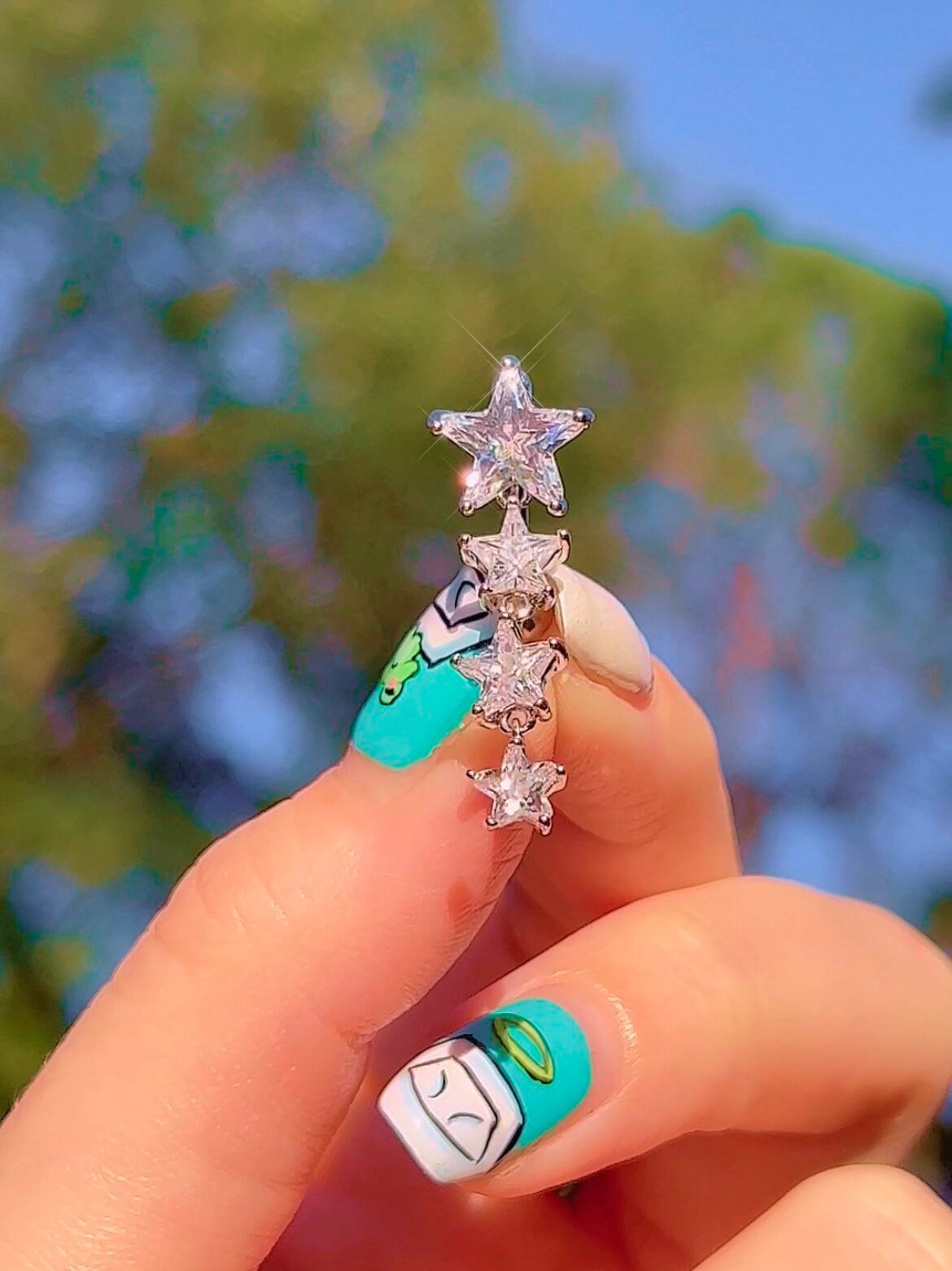 Stars Top Drop Belly Ring