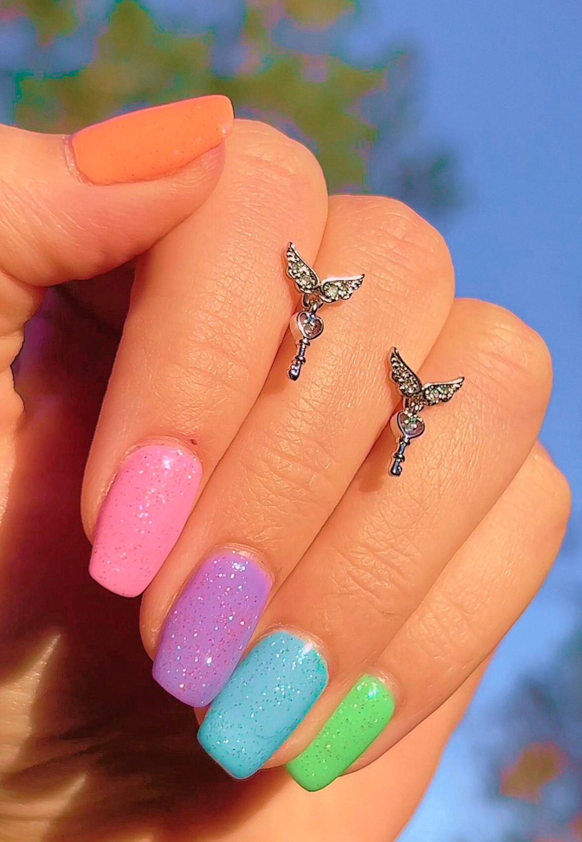 Key to the Stars Angel Earrings