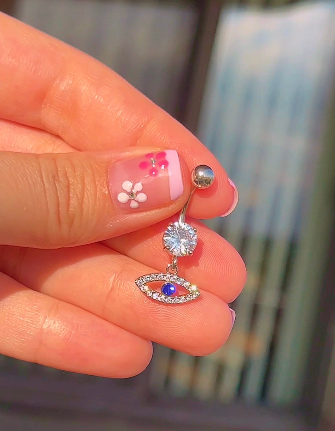 Tiny Evil Eye Belly Button Ring