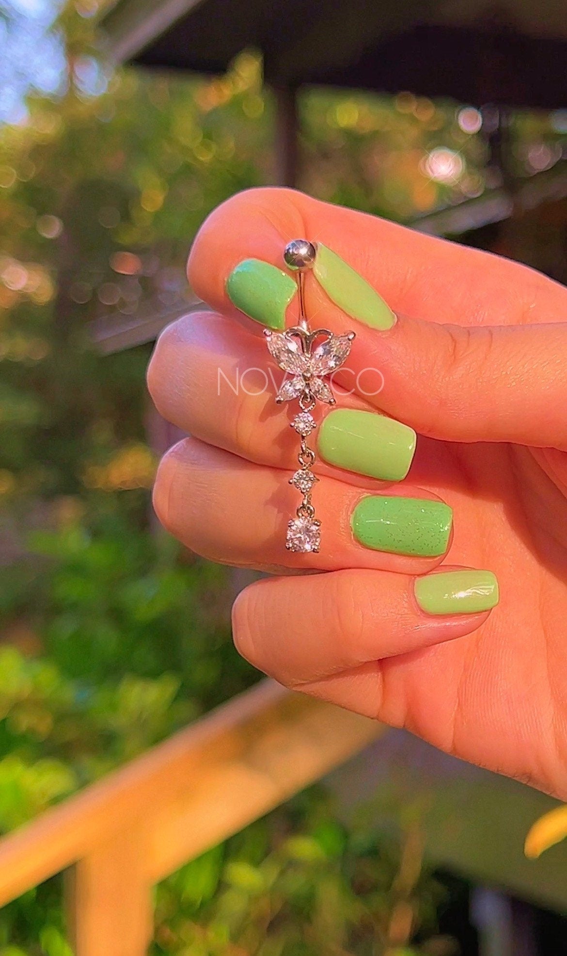 Dangly Butterfly Belly Button Ring