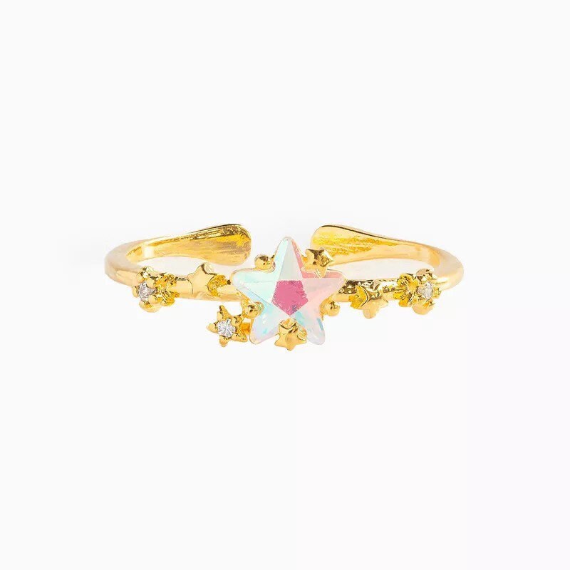 Dainty Opal Star Ring