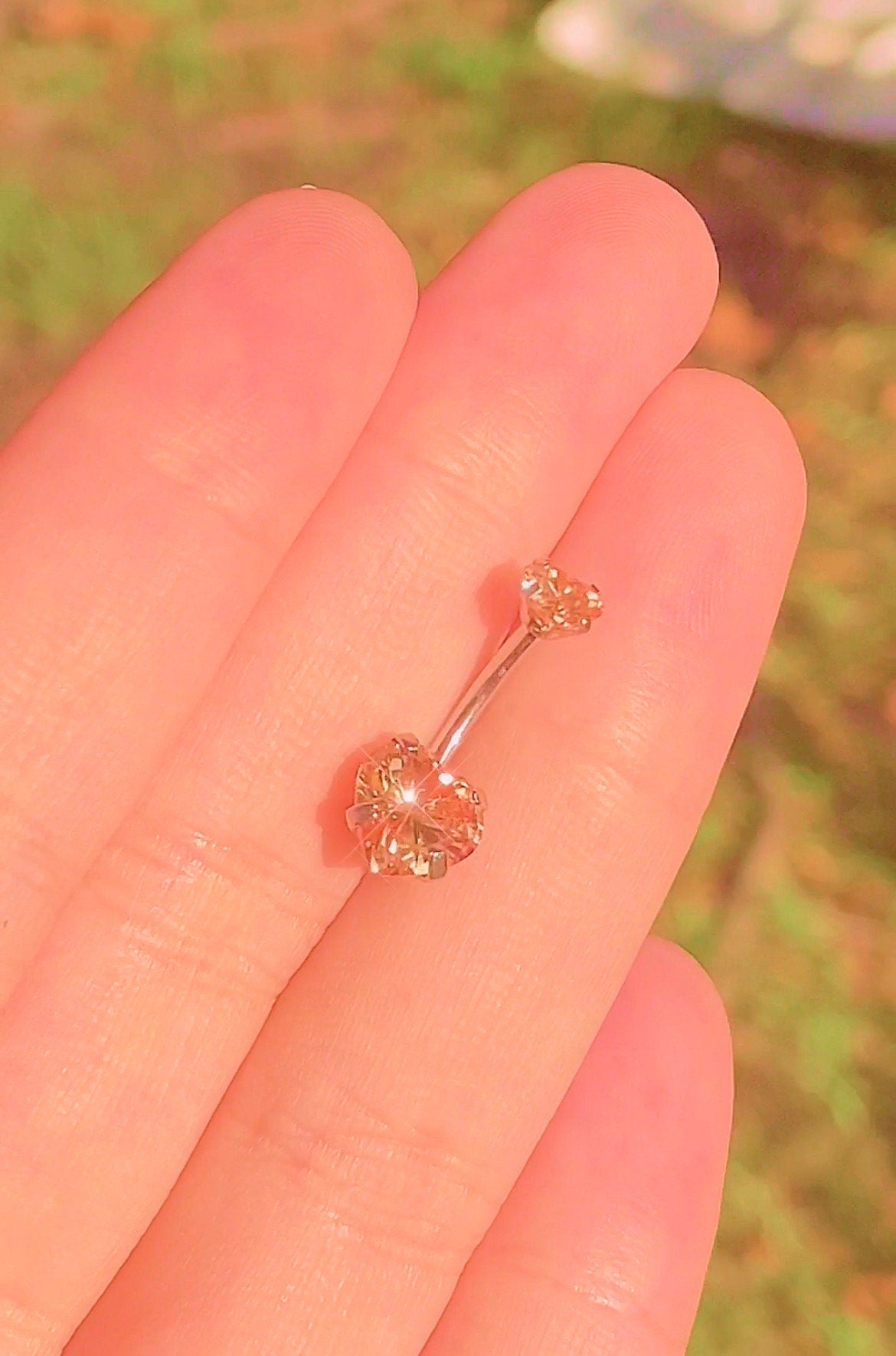 Topaz Heart Belly Button Ring