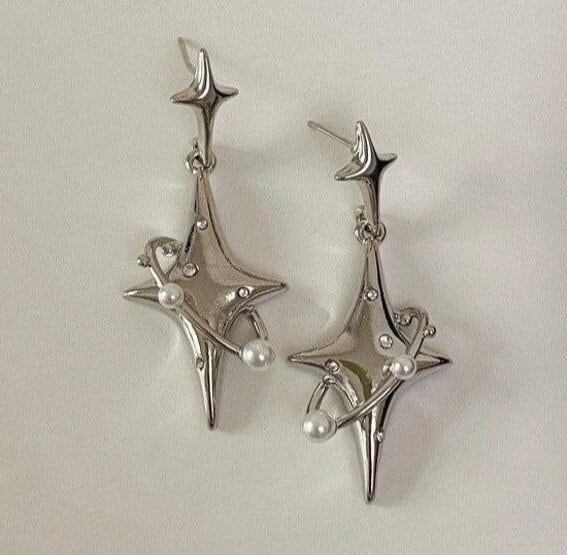 Star Charm Drop Earrings