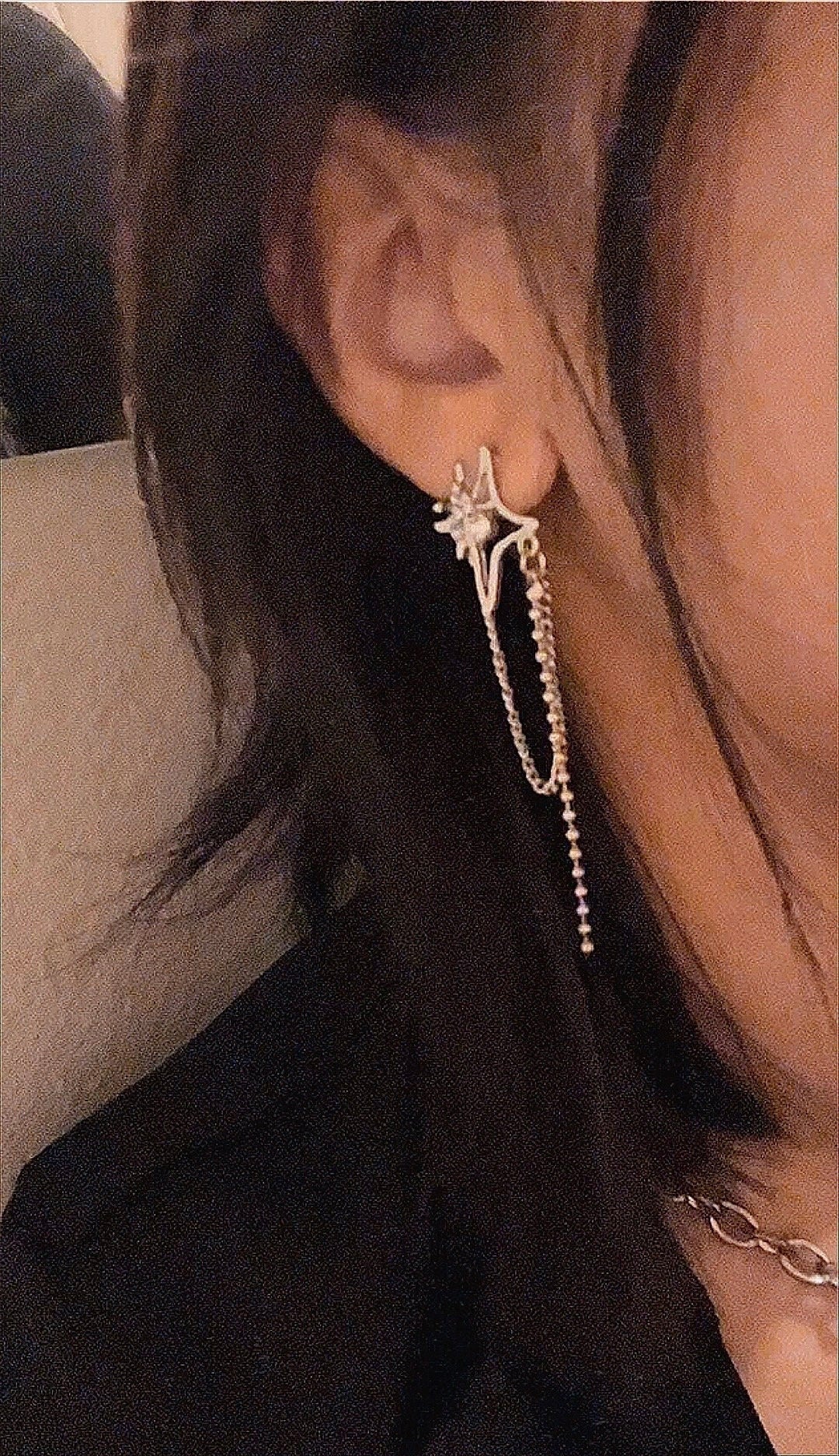 Celestial Chain Drop Dangle Earrings