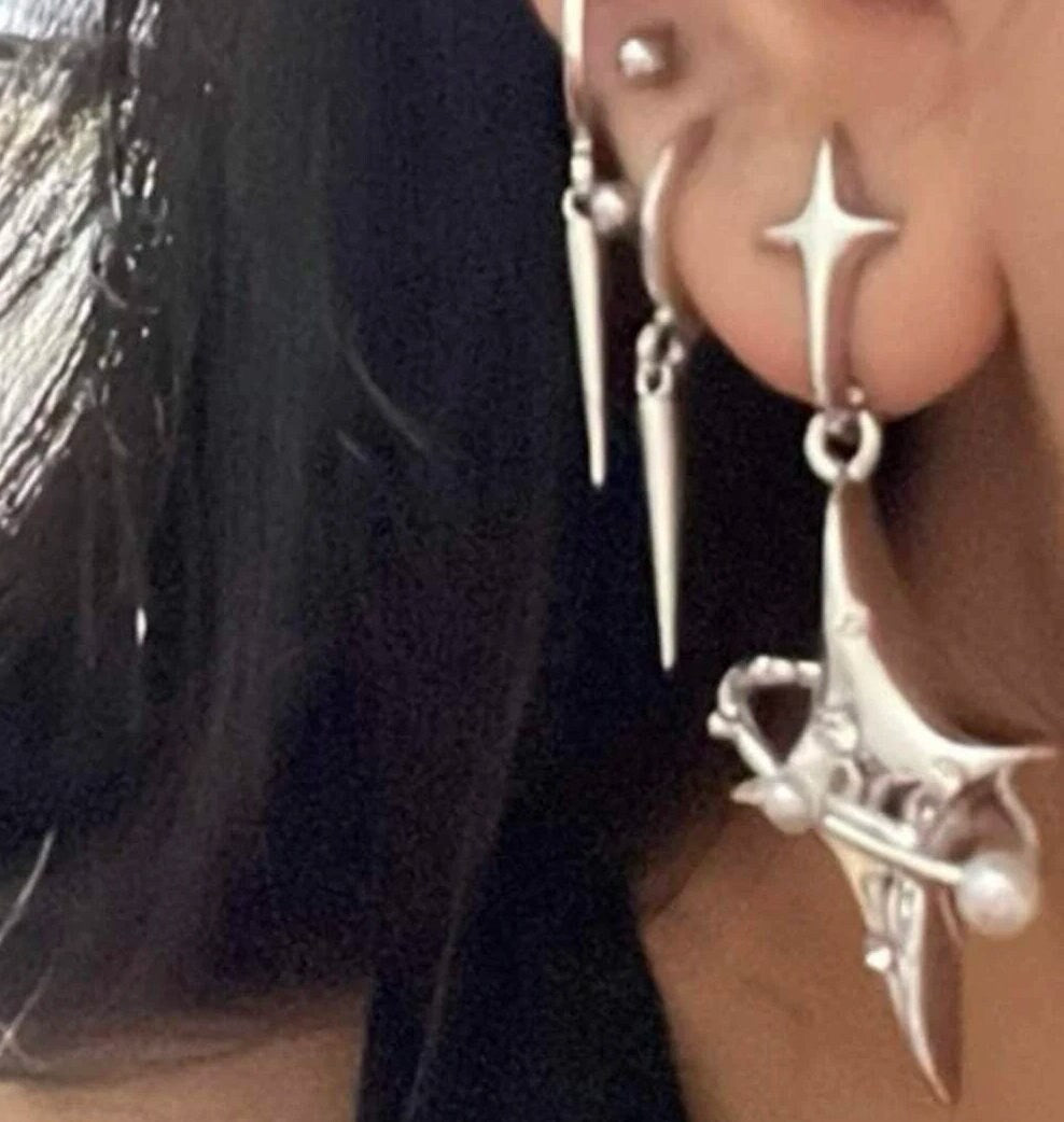 Star Charm Drop Earrings