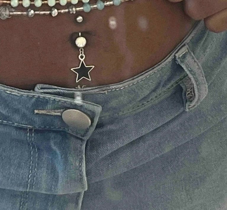 Black Star Baby Belly Button Ring