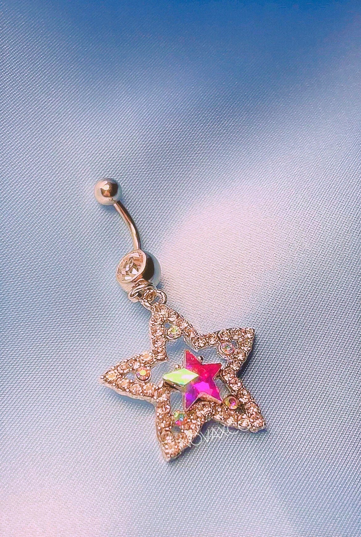 Big Opal Star Belly Ring