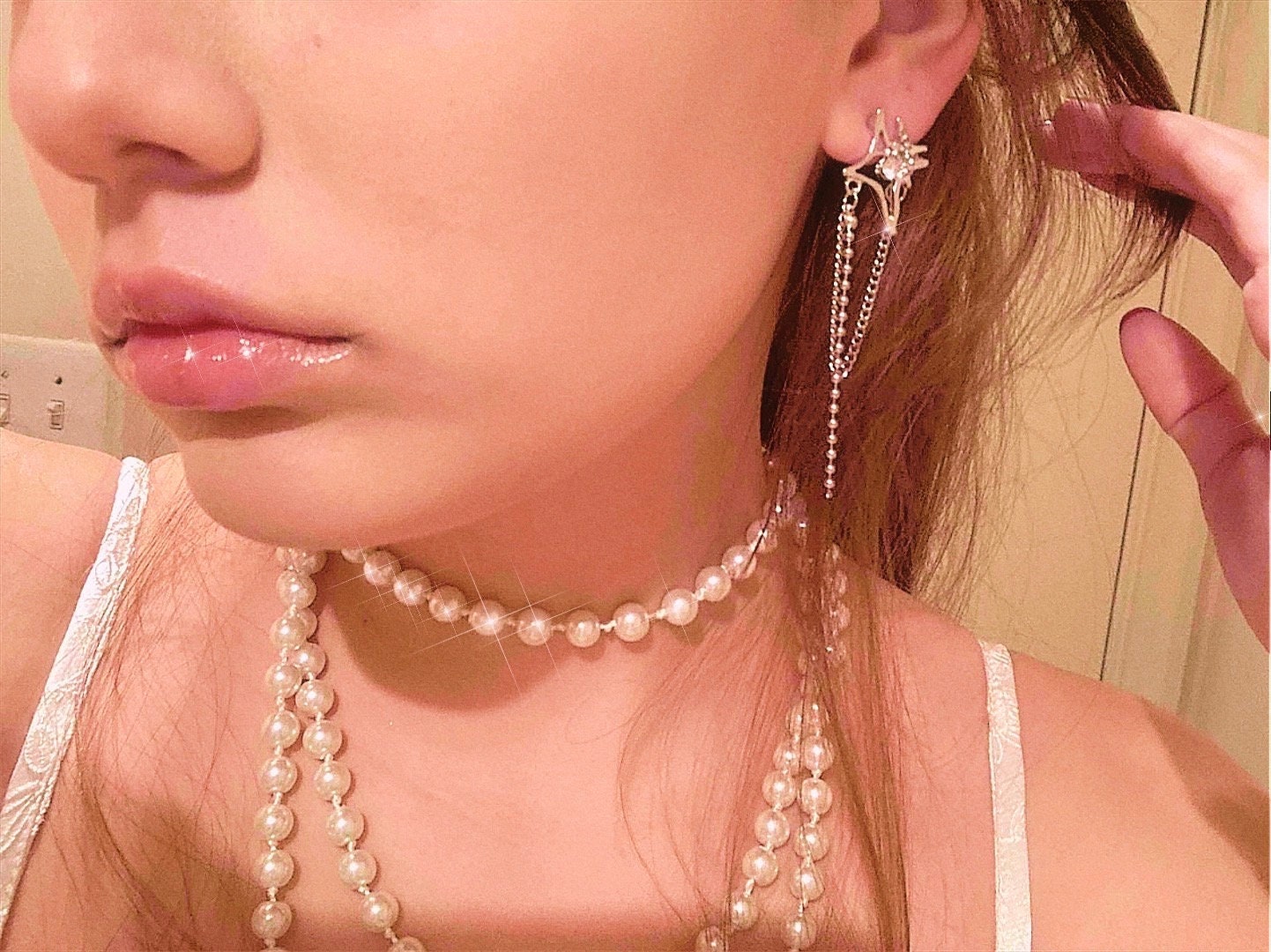 Celestial Chain Drop Dangle Earrings