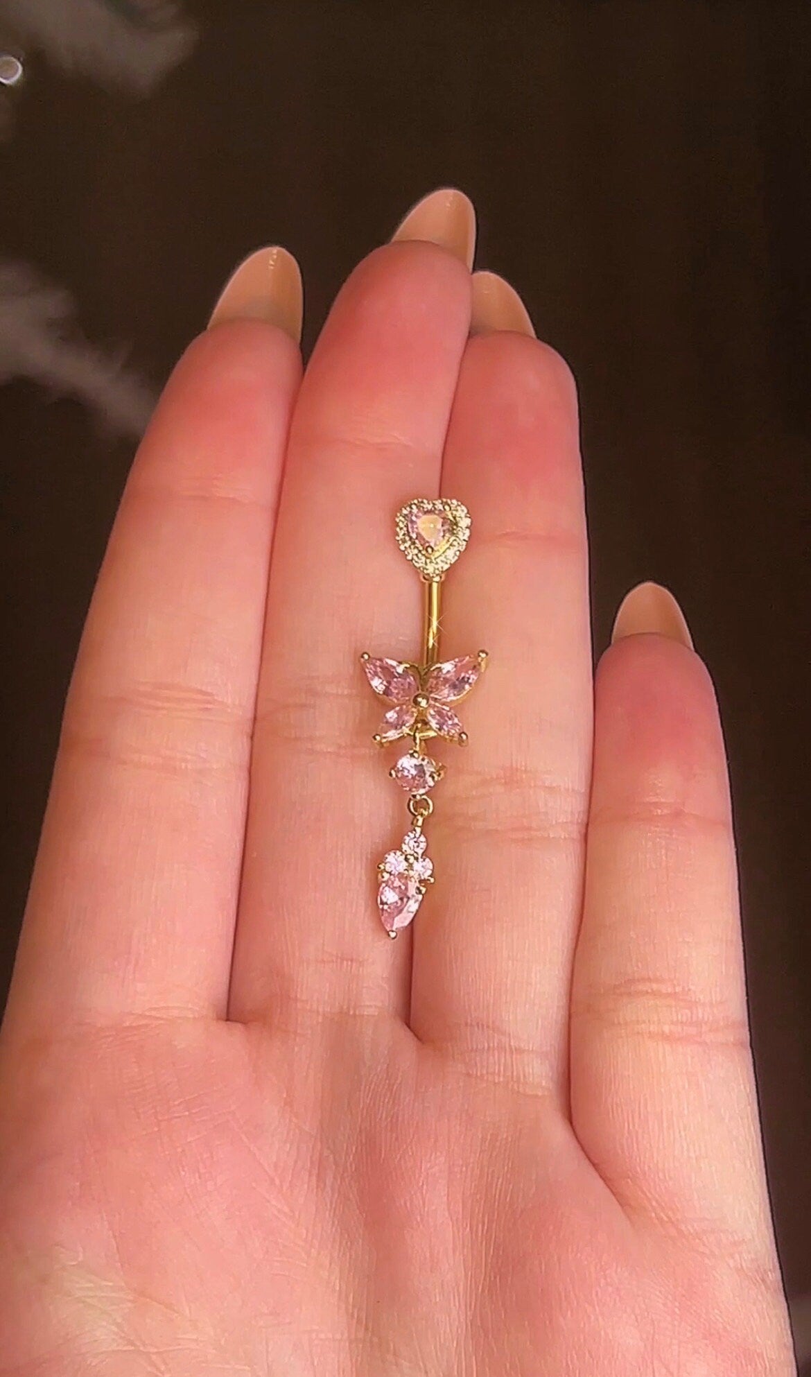 Gold Butterfly Belly Ring