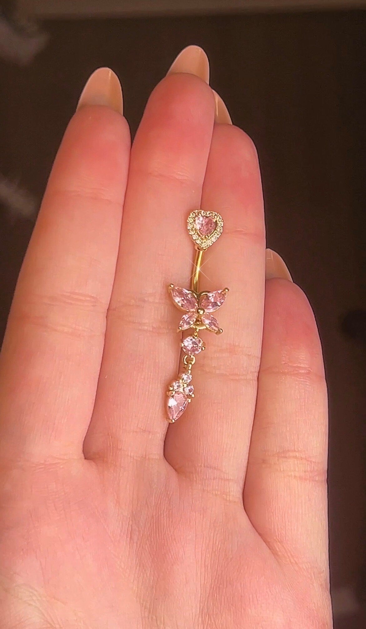 Gold Butterfly Belly Ring