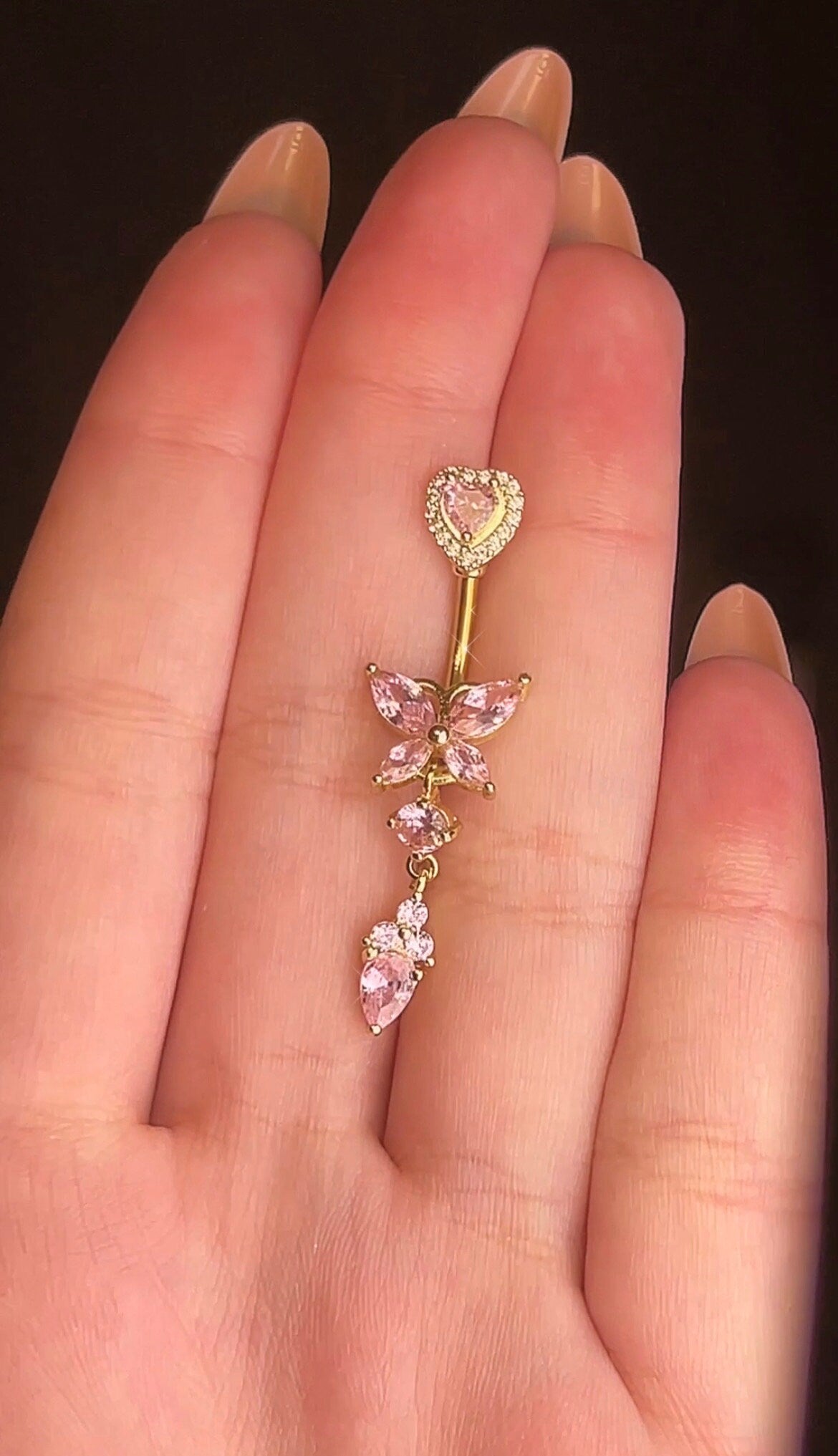 Gold Butterfly Belly Ring