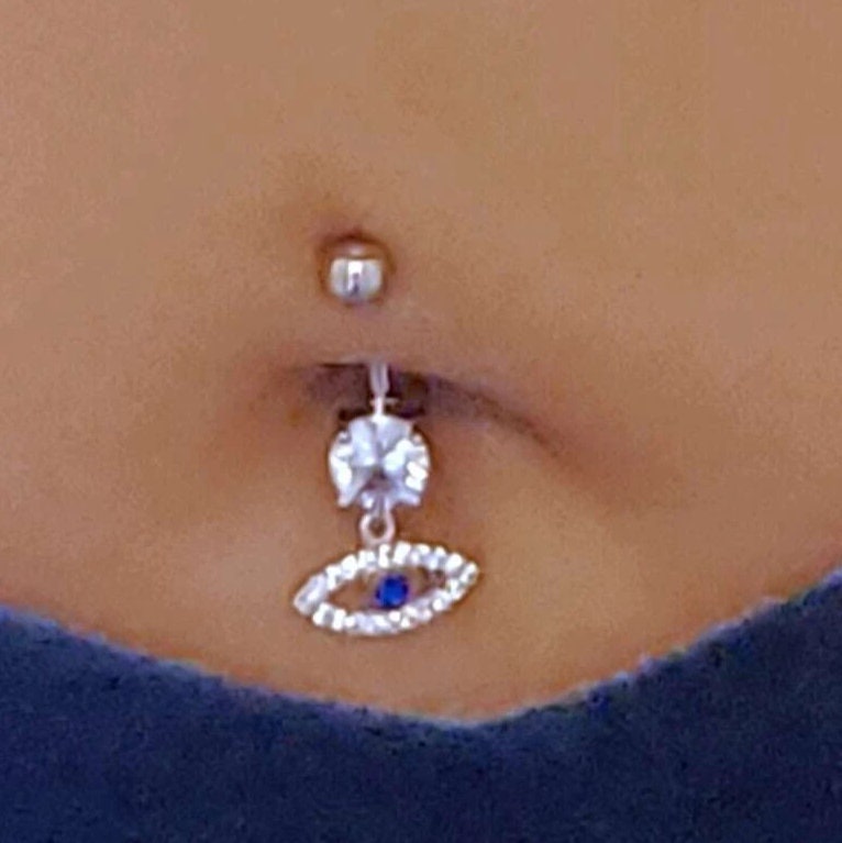 Tiny Evil Eye Belly Button Ring
