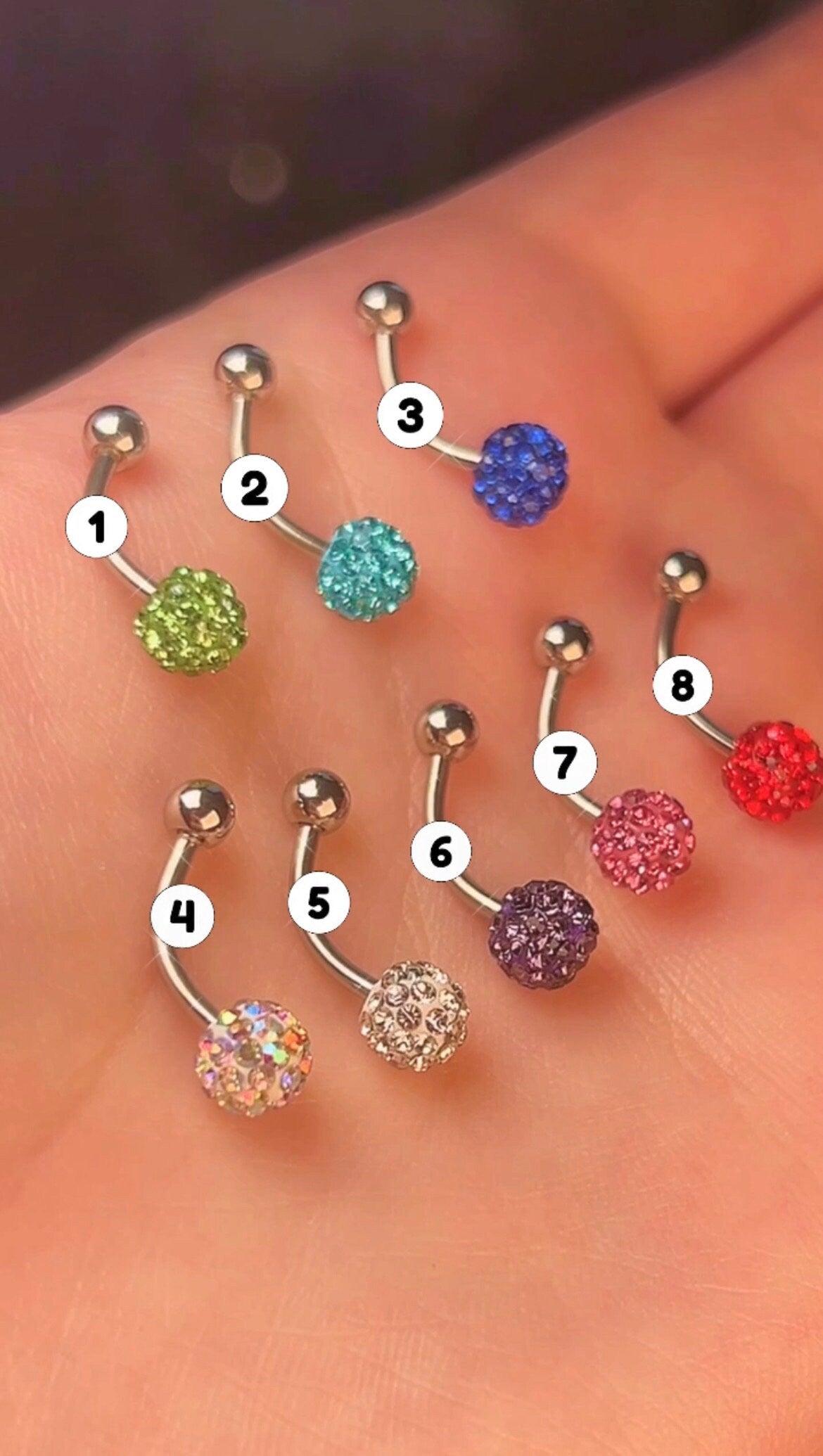 Minimal Sparkle Ball Belly Rings