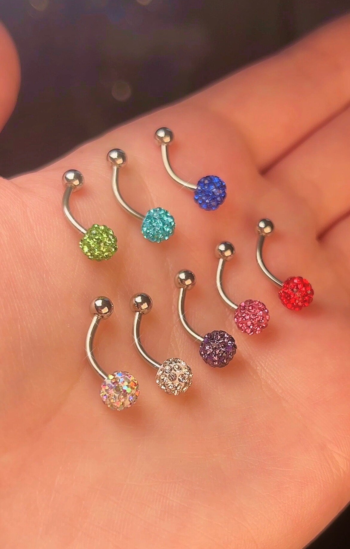 Minimal Sparkle Ball Belly Rings