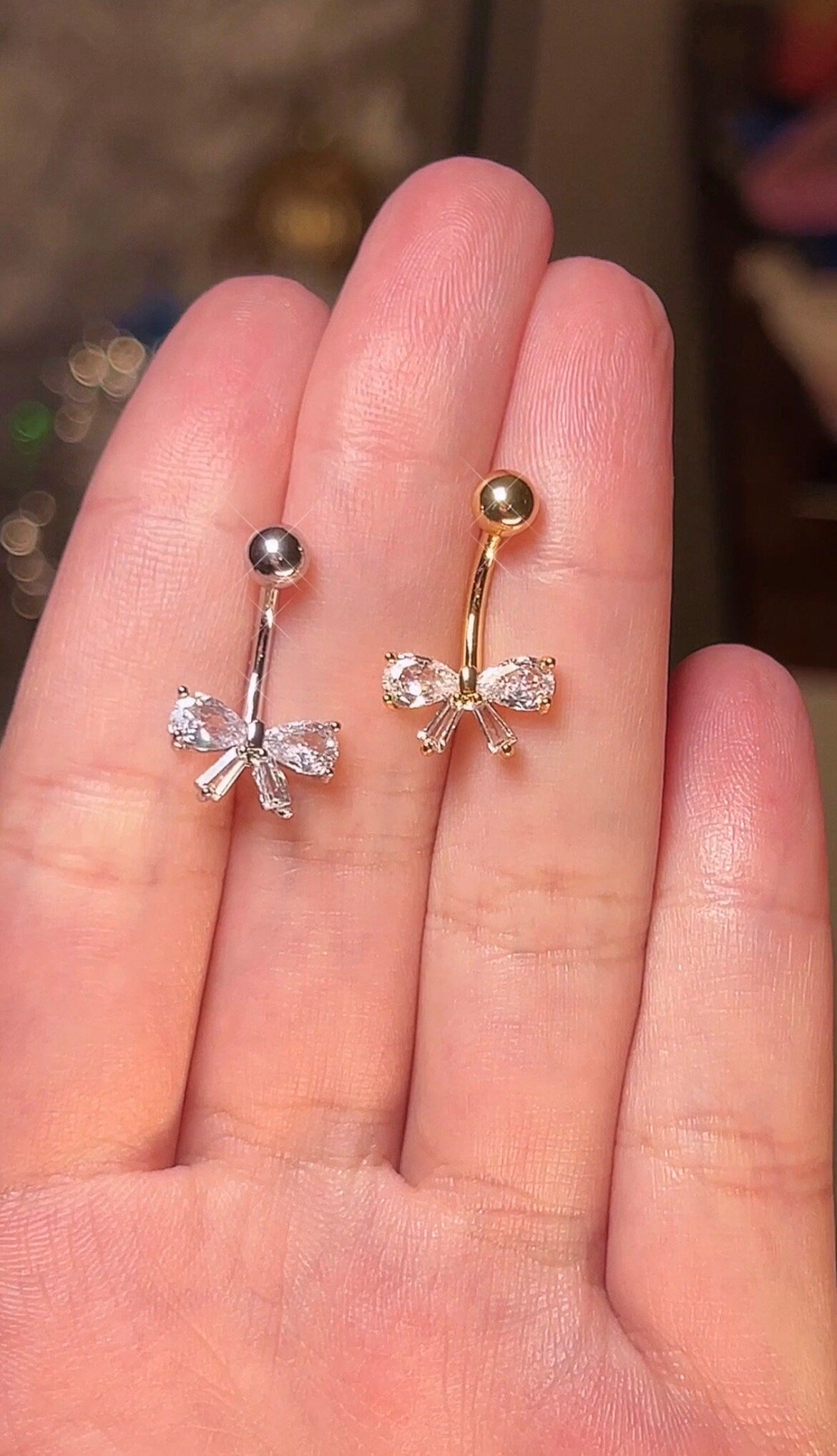 Coquette Dainty Bow Aesthetic Belly Button Ring