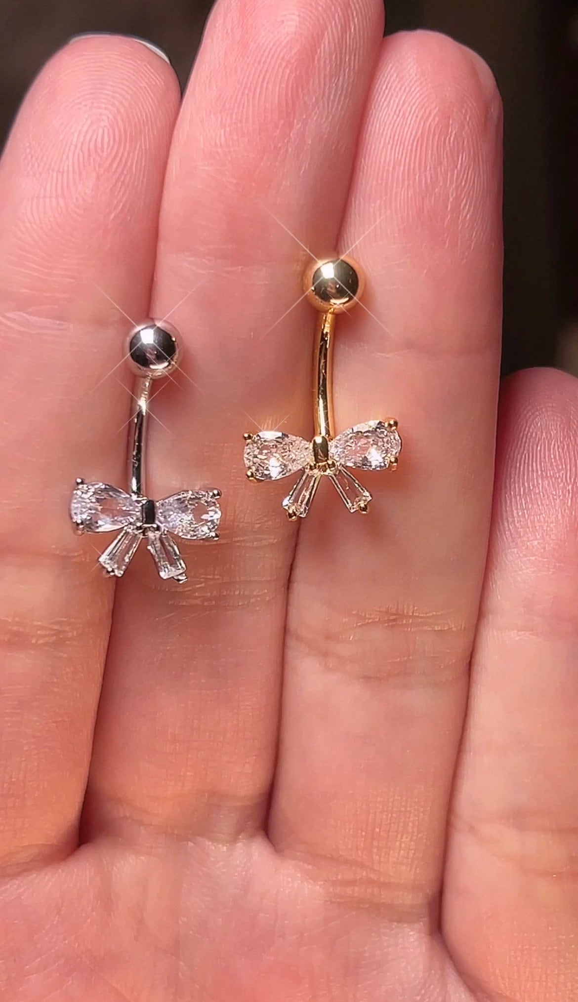 Coquette Dainty Bow Aesthetic Belly Button Ring
