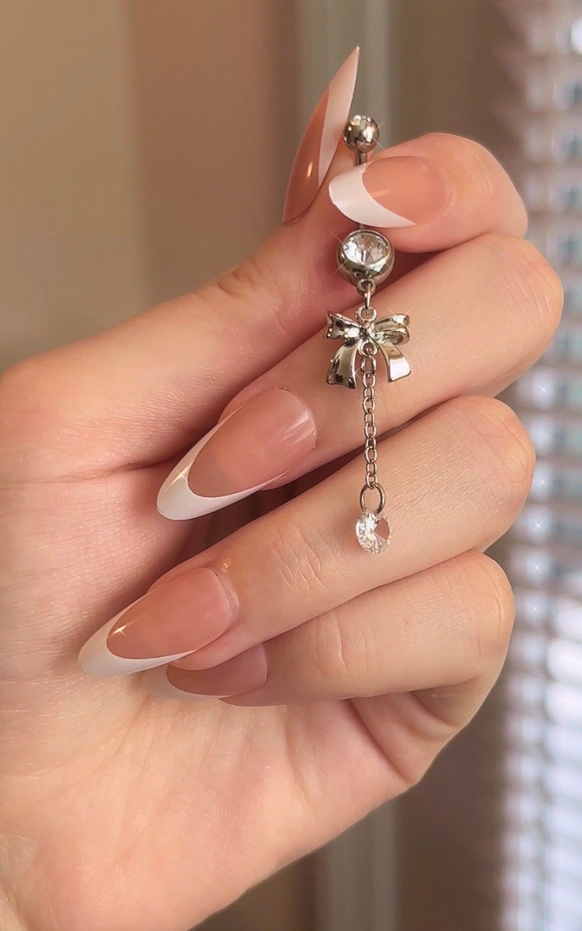 Chain Dangle Bow Belly Ring