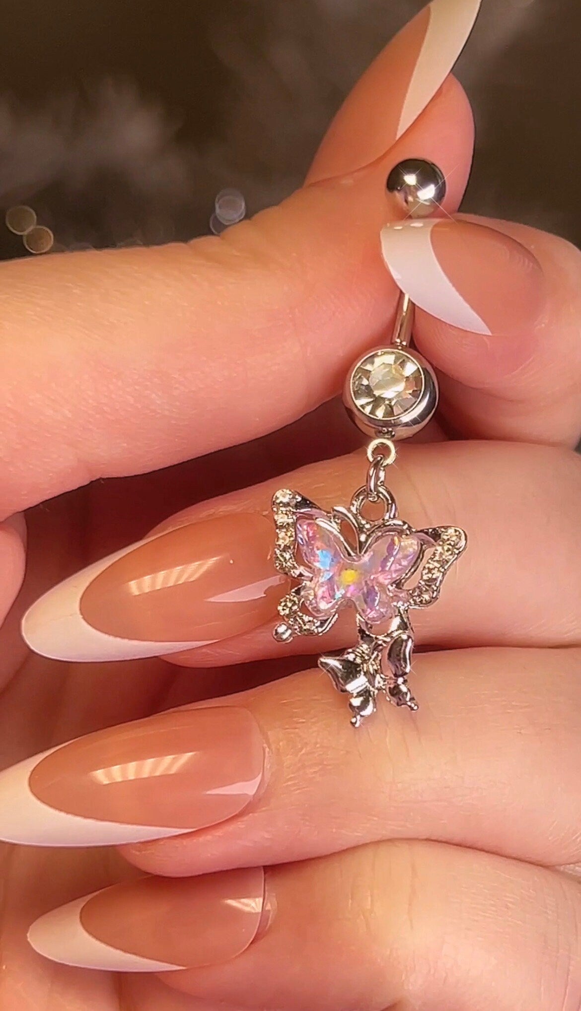 Iridescent Butterfly Belly Ring